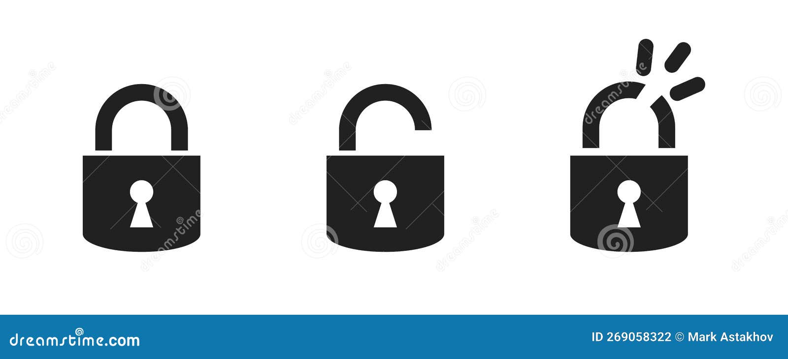 Padlock. Lock Icon Set. Vector Illustration. Lock Symbol Collection