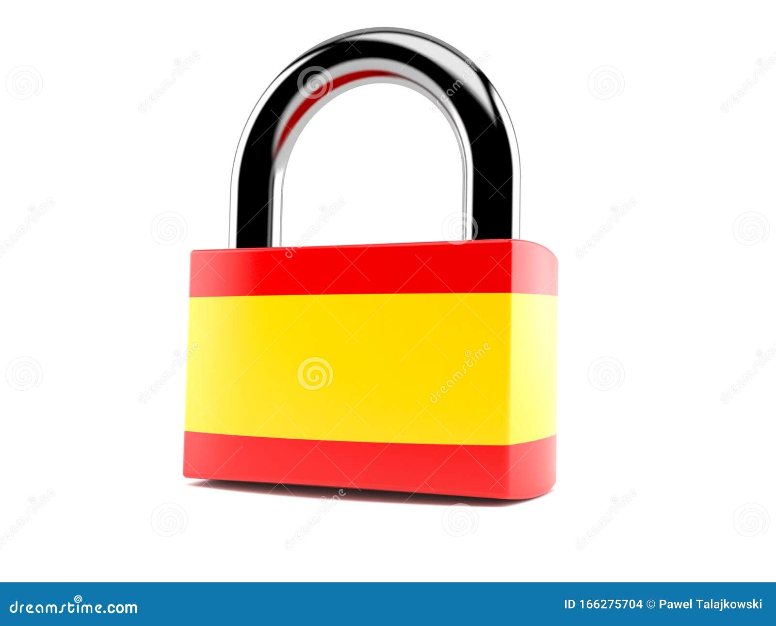 Padlock with spanish flag stock illustration. Illustration of isolated