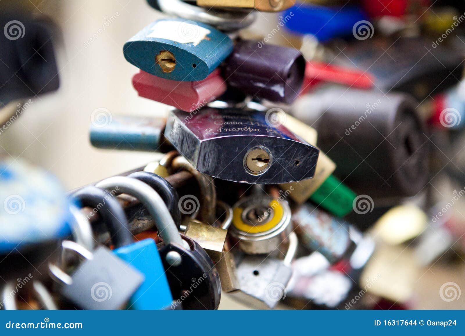 Padlocks of love stock photo. Image of locks, bronze 16317644