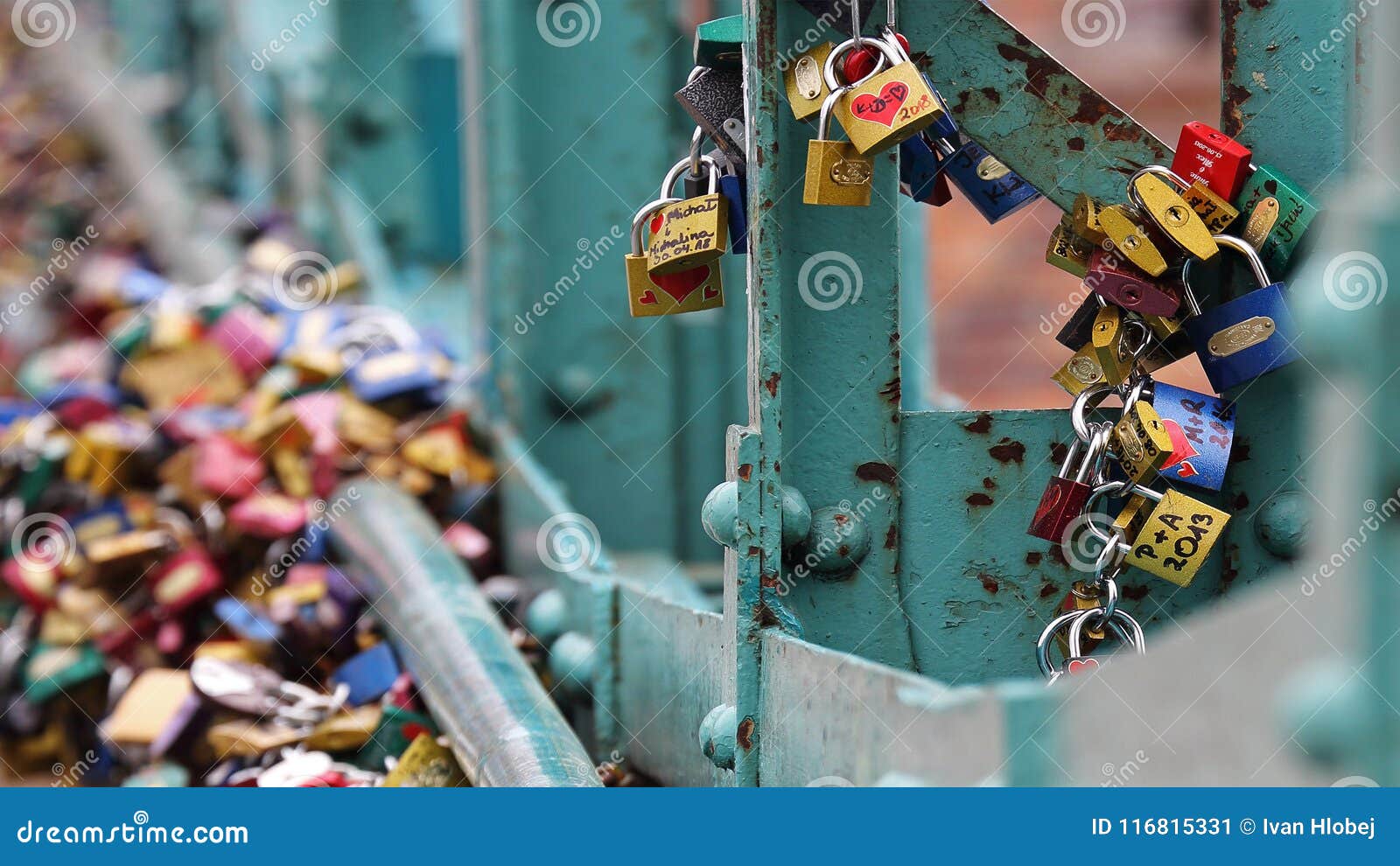 Padlocks on Tumski Bridge in Wroclaw, Poland Stock Image Image of