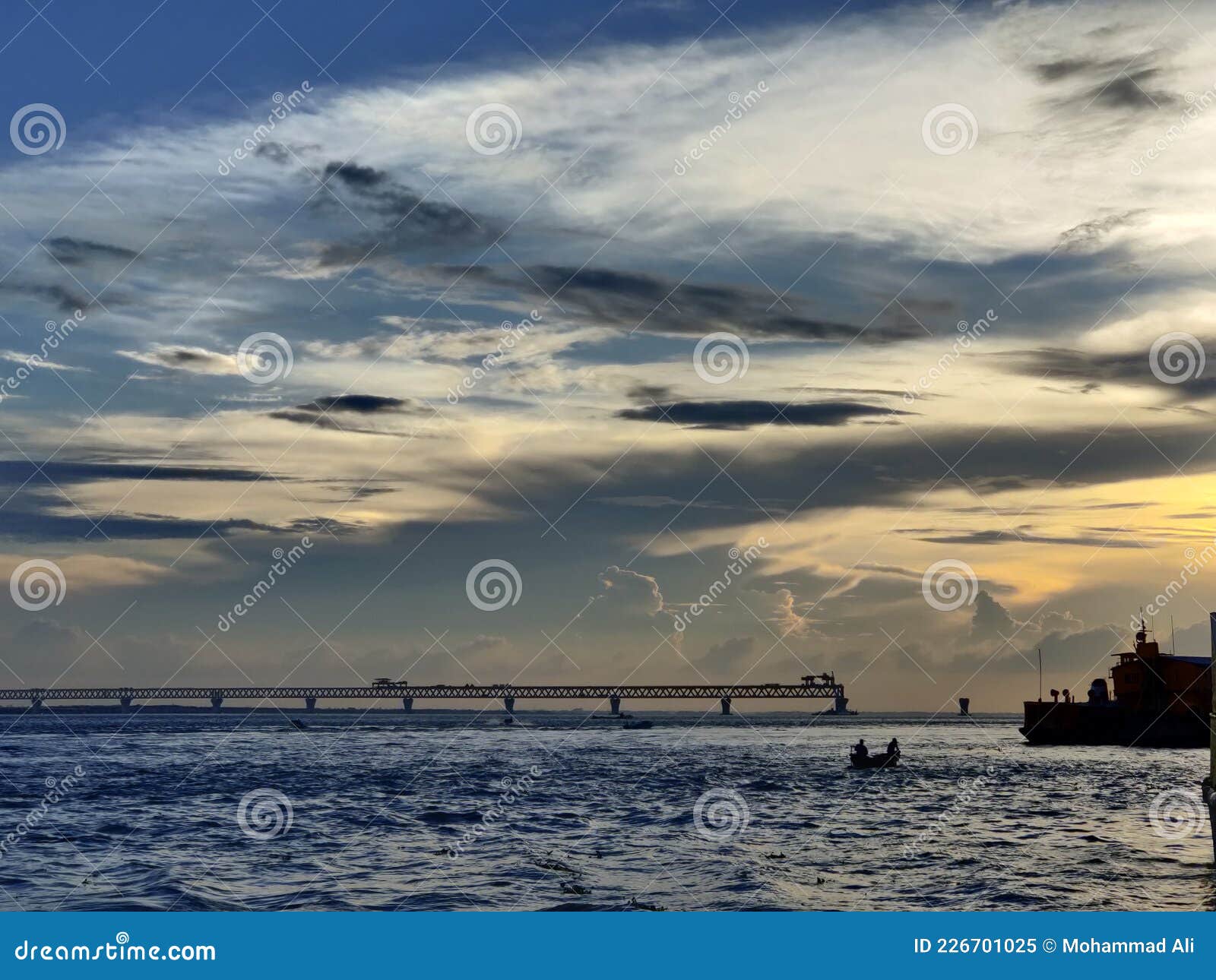 Padma River Bridge from Distance Stock Image Image of sunset, bridge