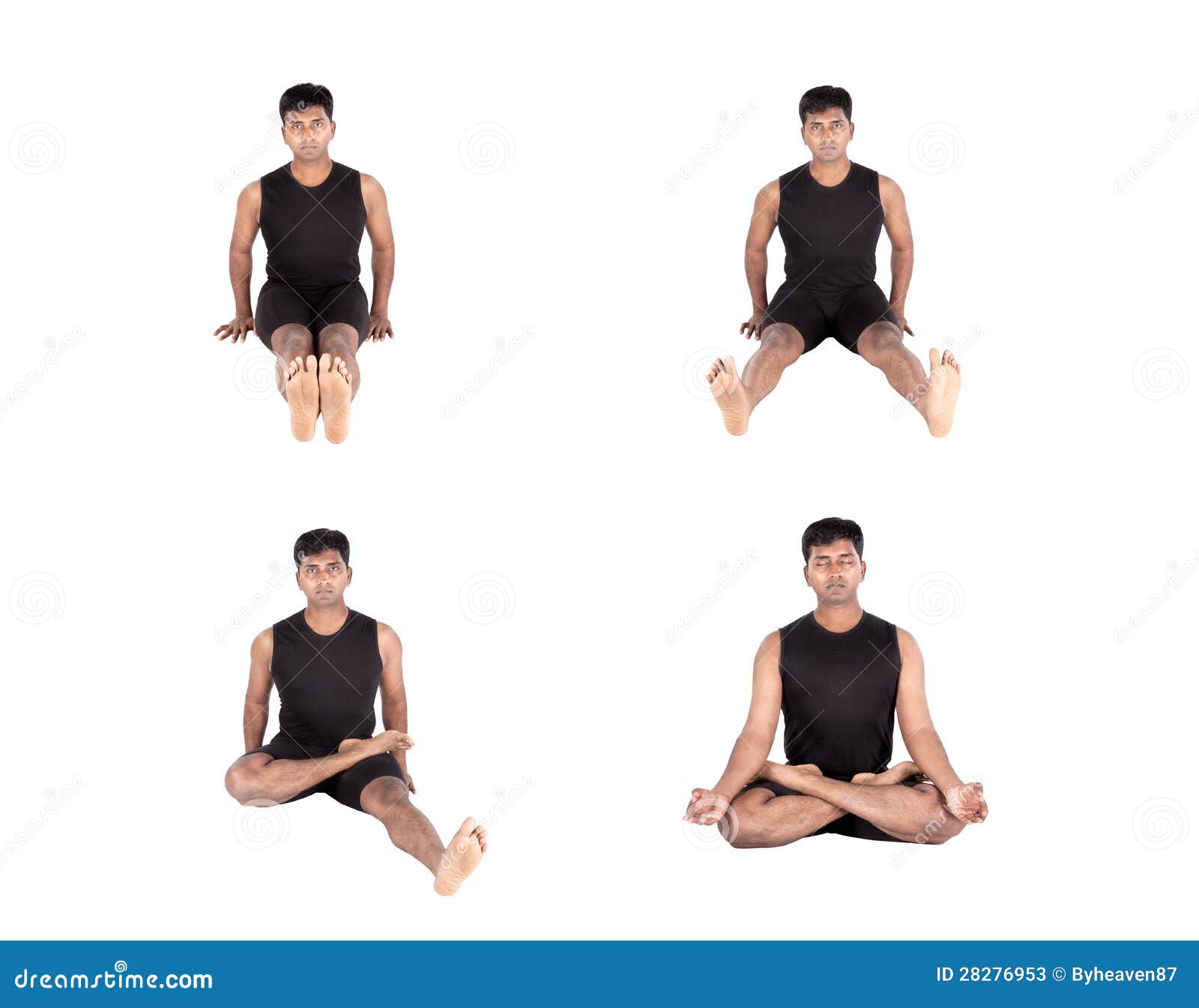 Padmasana step by step stock image. Image of peace, body 28276953