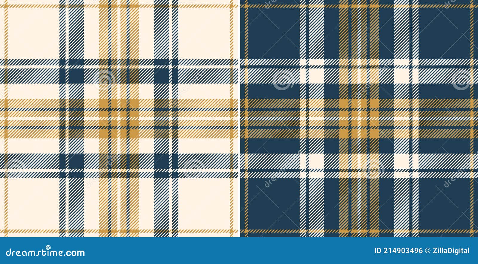 Padrão De Xadrez De Tartan Definido Em Ouro Azul Esbranquiçado. Textura Do  Vetor Gráfico De Fundo De Verificação Sem Descontinuida Ilustração do Vetor  - Ilustração de têxtil, escocês: 214903496