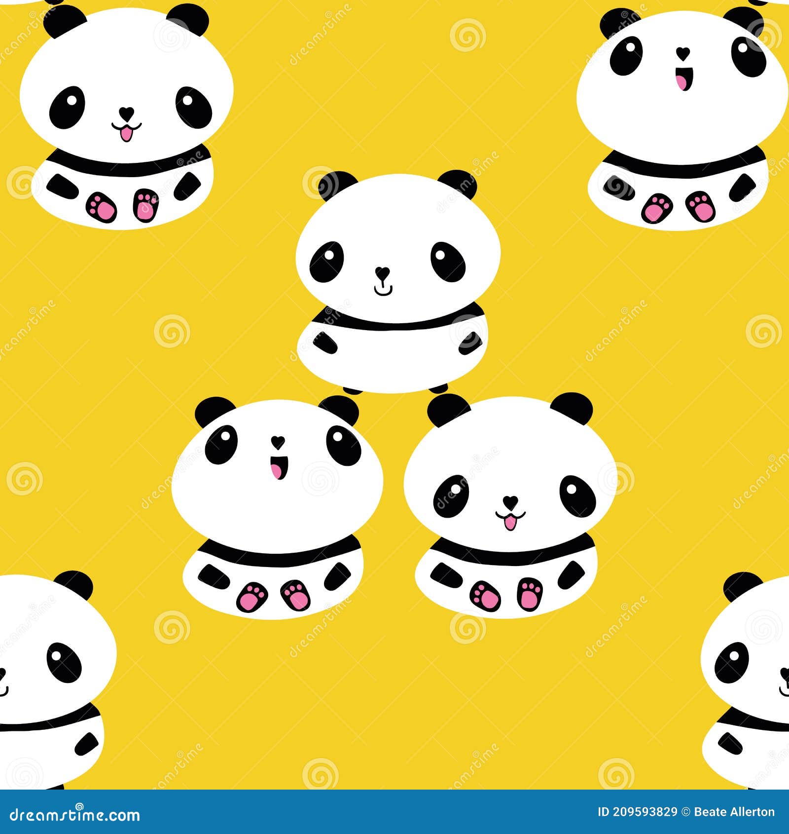 panda de cabeça bonito. animal de desenho infantil. mão desenhada