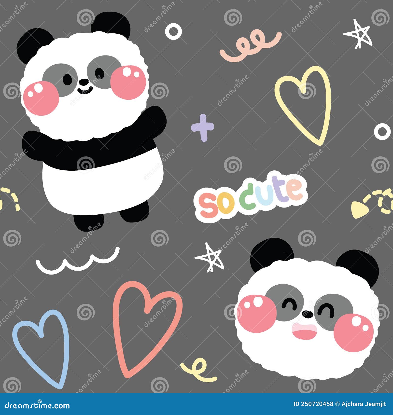 Impressões de arte de parede em tela, desenho fofo de panda