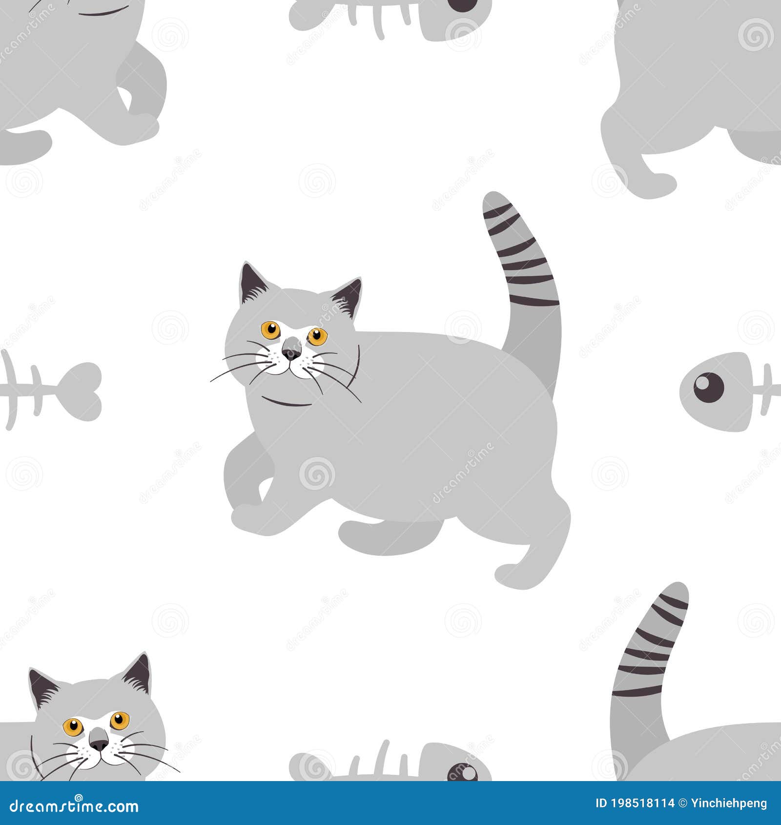 Desenho Animado Com Aquarelas Padrão Uniforme De Gatos Em Cores