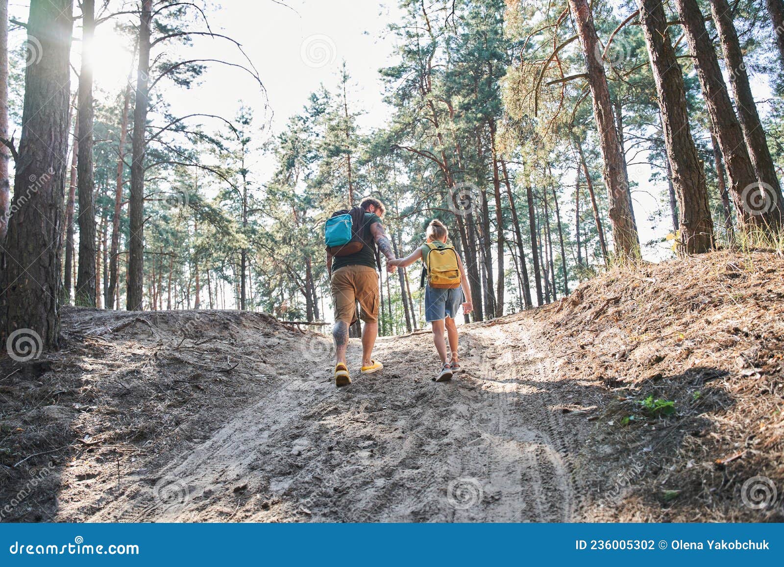 Padre Che Cammina Con La Figlia Sul Sentiero Della Foresta Fotografia Stock  - Immagine di foresta, genitorialità: 236005302