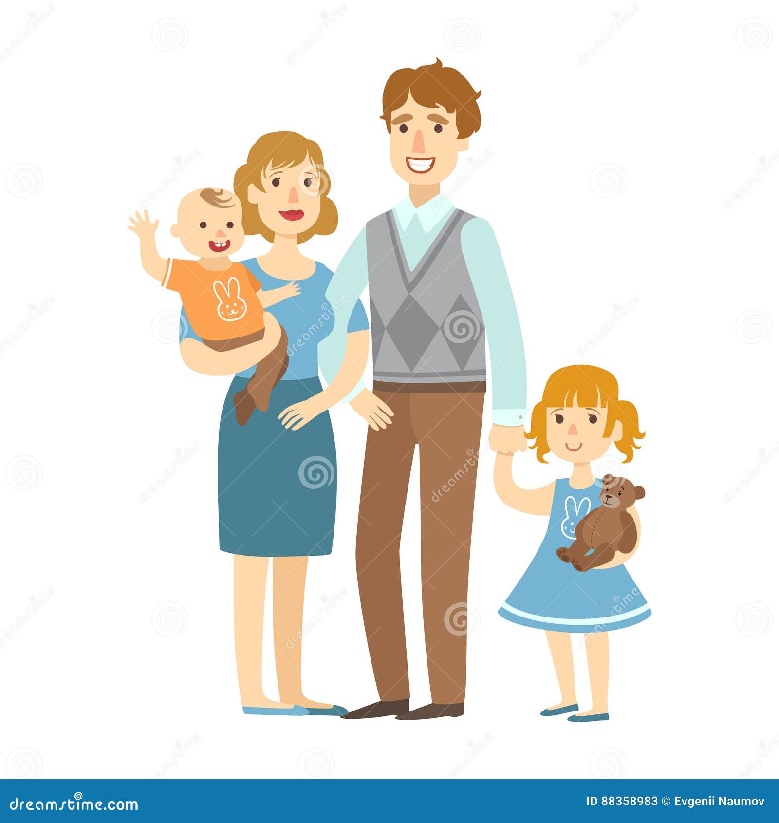 Padre Madre Bebe Y Pequena Hija Ejemplo De La Serie Carinosa Feliz De Las Familias Ilustracion Del Vector Ilustracion De Madre Amoroso 85