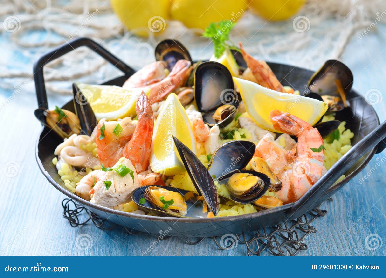 Paella stock photo. Image of fish, colorful, prawns, portuguese 29601300
