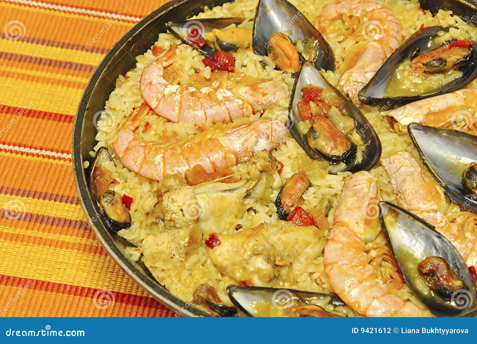 Paella. stock photo. Image of food, mediterranean, pepper 9421612