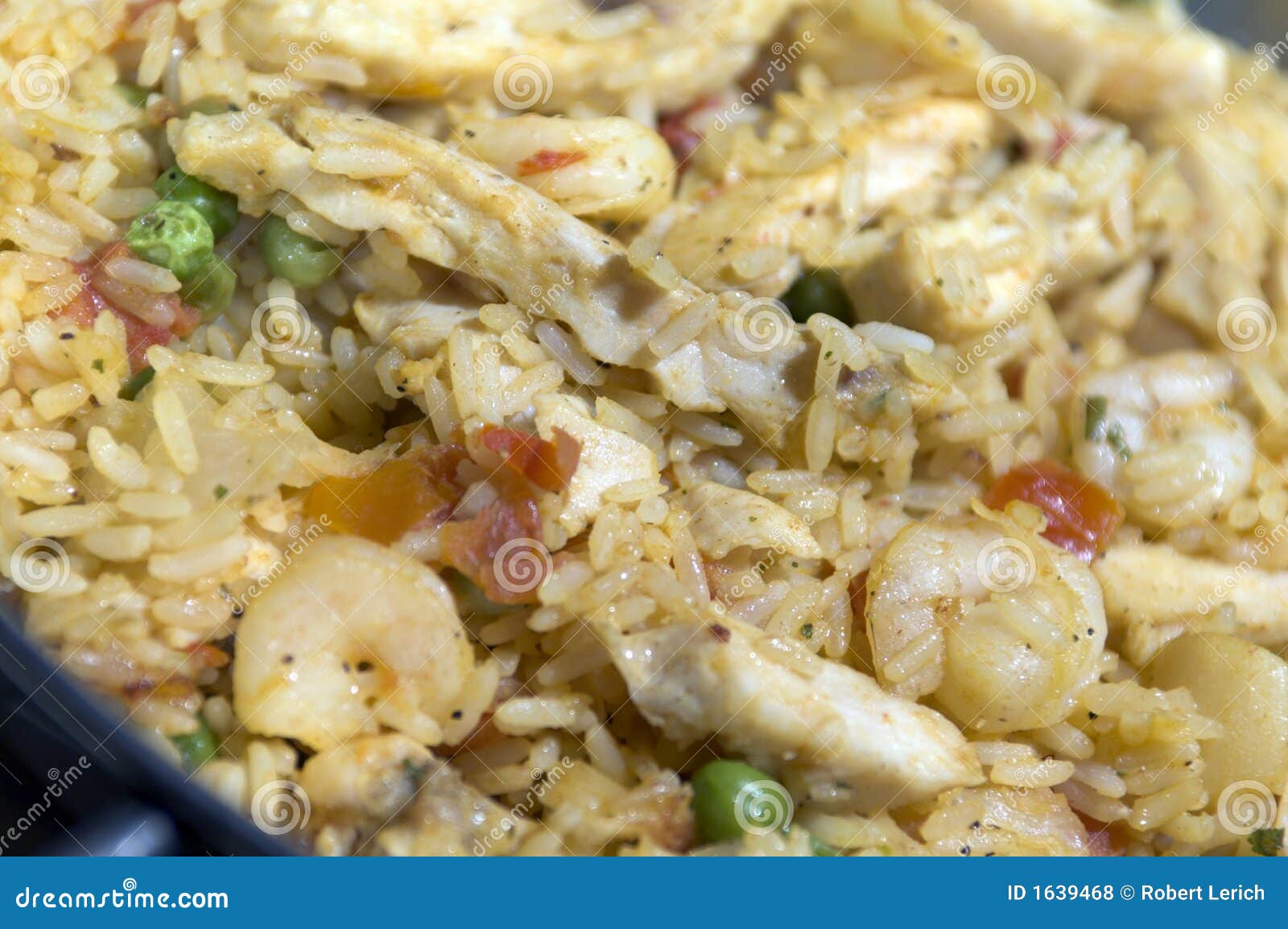 Paella with Chicken and Seafood Stock Photo Image of frozen, cook