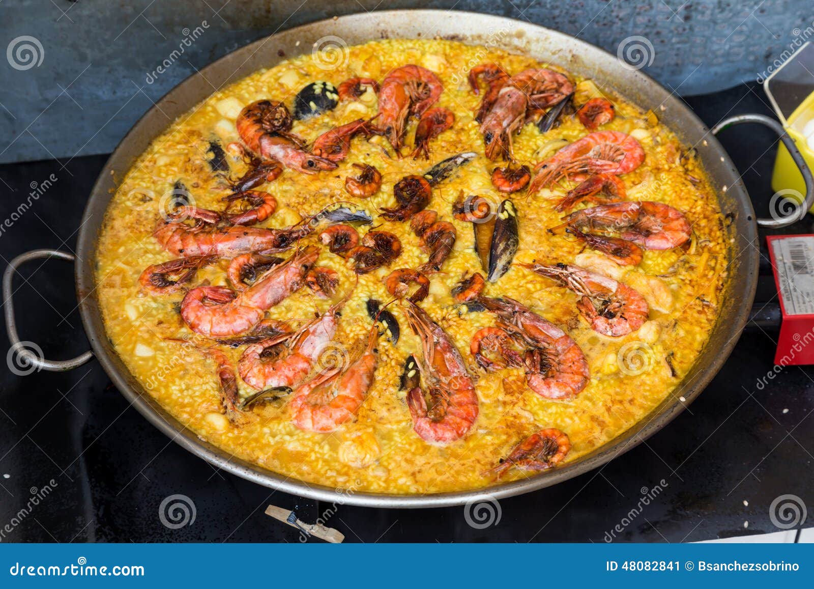Paella stock image. Image of valencia, tasty, fish, squid 48082841