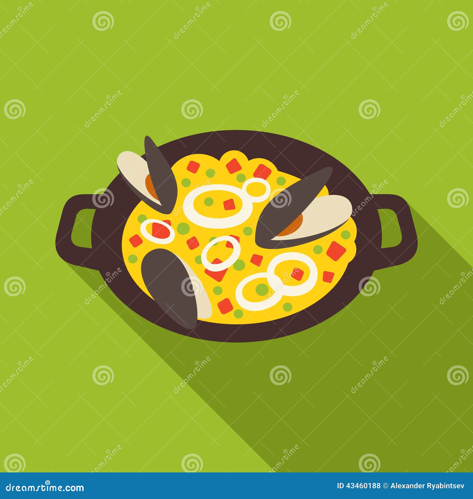 Paella Illustration Espagnole D'illustration De Nourriture Illustration