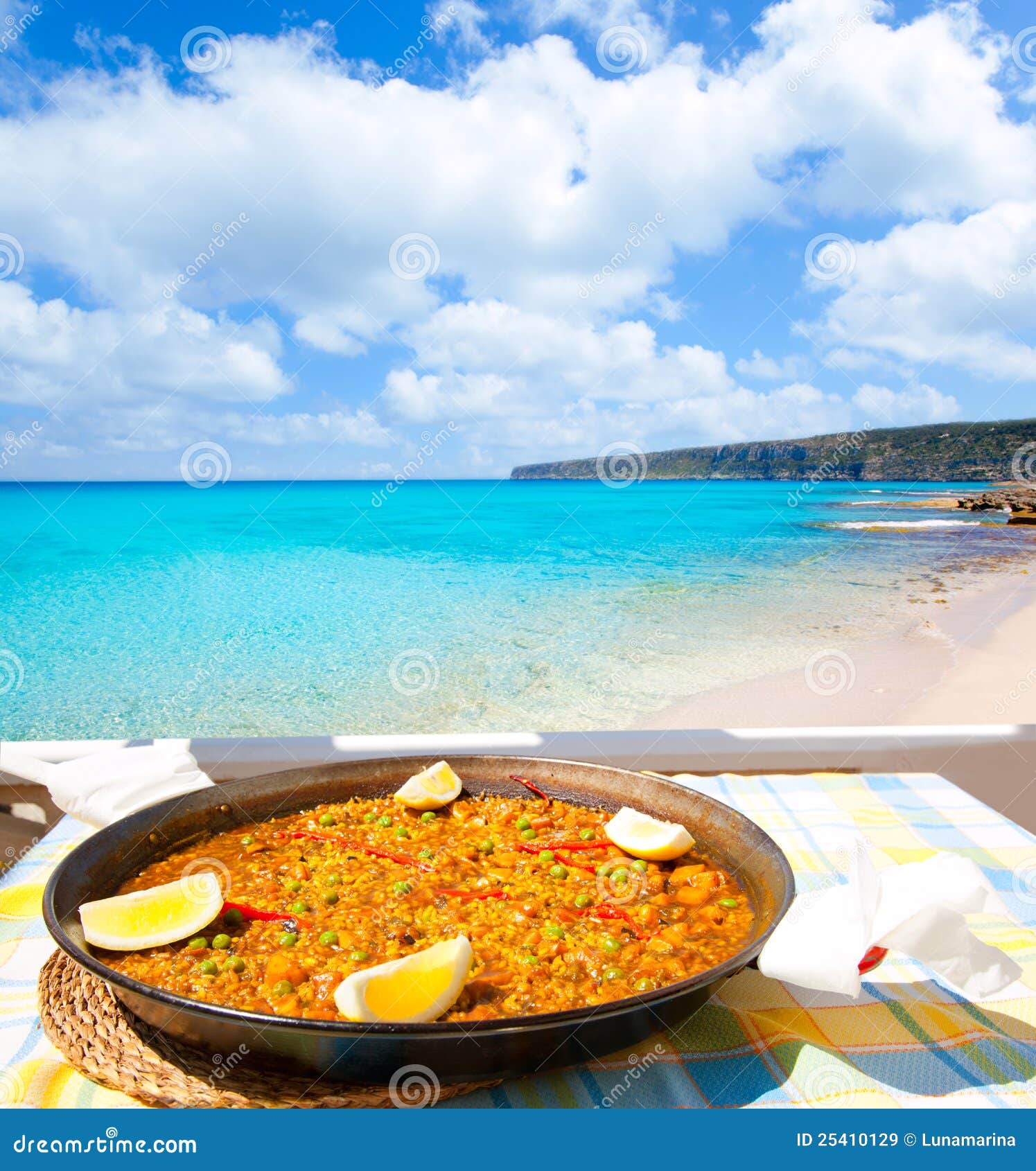 paella mediterranean rice food in balearic islands