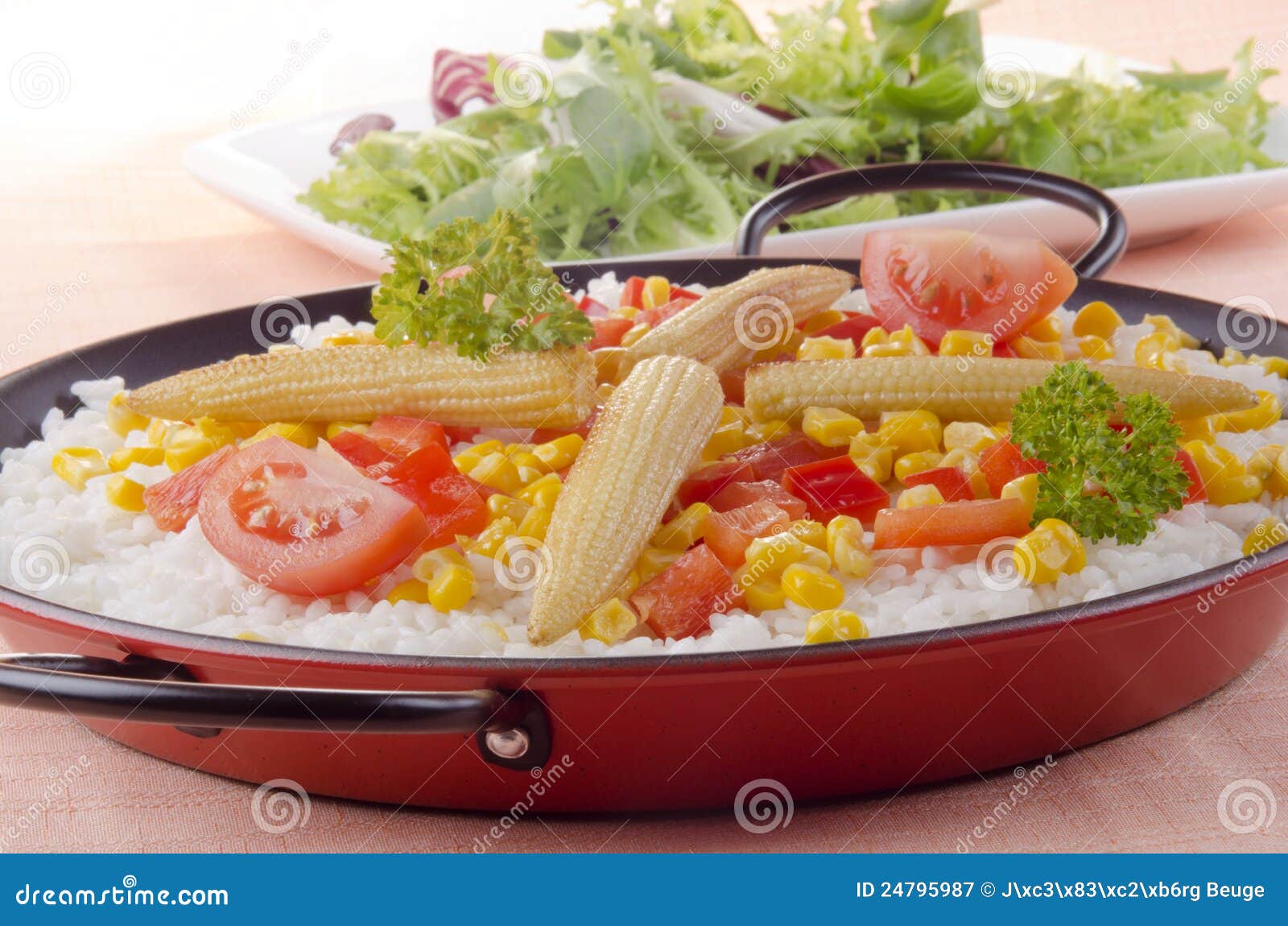 Paella with Organic Vegetables Stock Image Image of sweet, bell 24795987