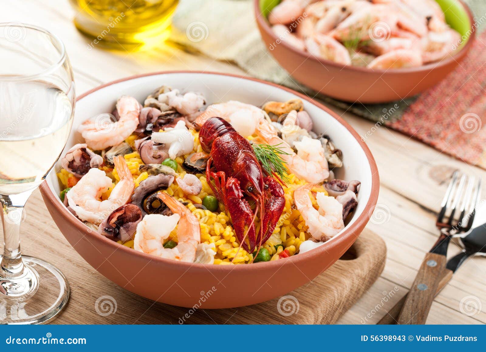 Paella stock image. Image of traditional, spain, wine 56398943