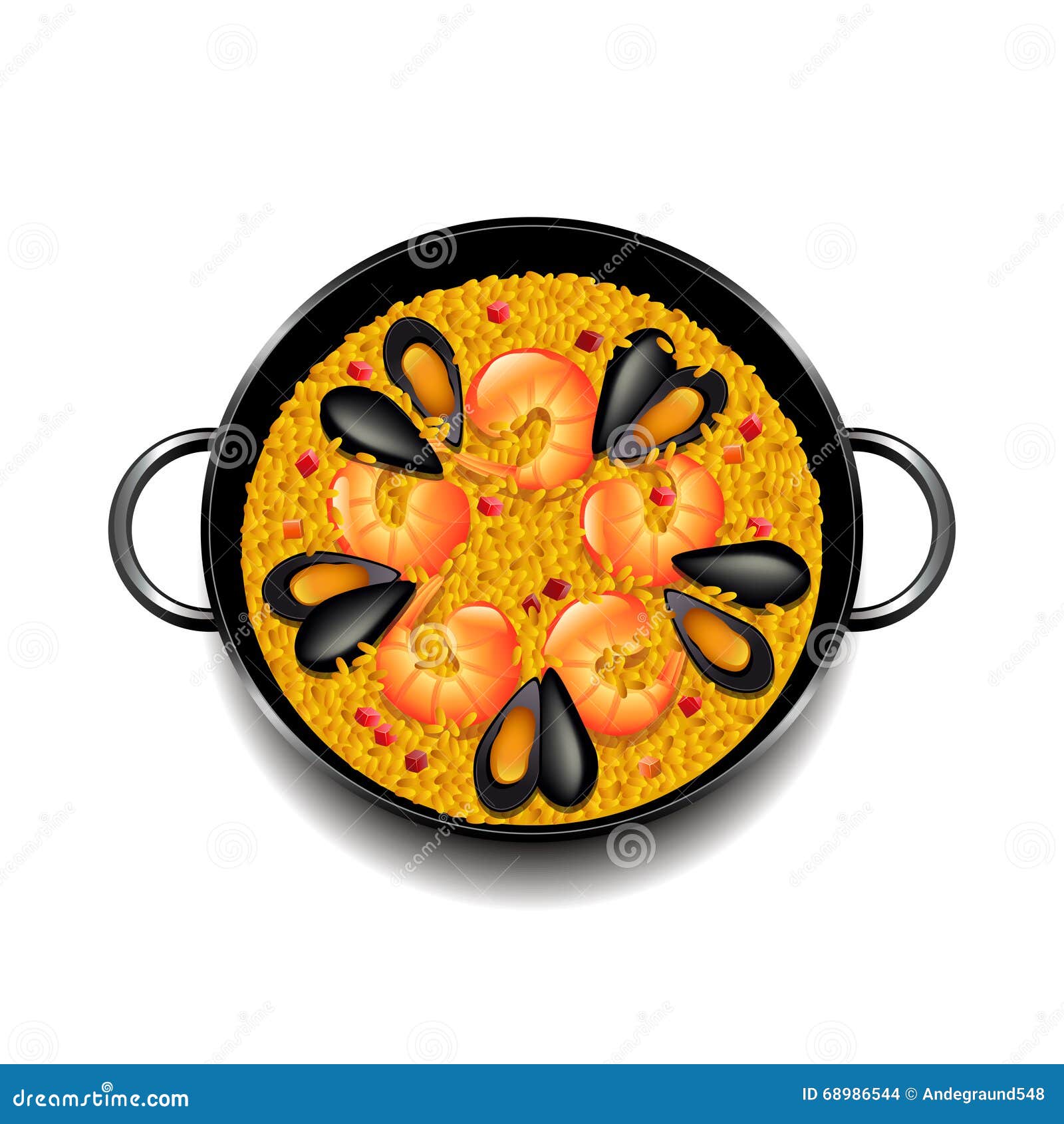 Paella Sur Le Vecteur Blanc Illustration de Vecteur Illustration du