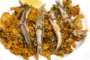 Paella typical Spanish Dish With Rice Stock Image Image Of 
