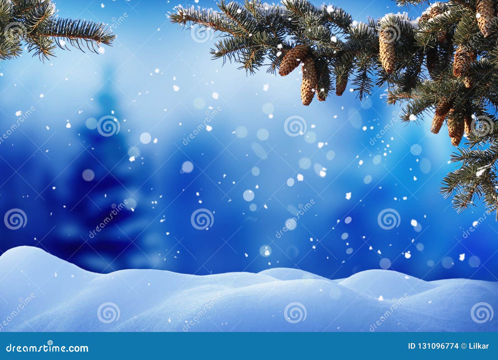 Foto Paesaggi Di Natale.Paesaggio Di Inverno Con Neve Priorita Bassa Di Natale Con L Albero Di Abete Illustrazione Di Stock Illustrazione Di Nave Gelo 131096774