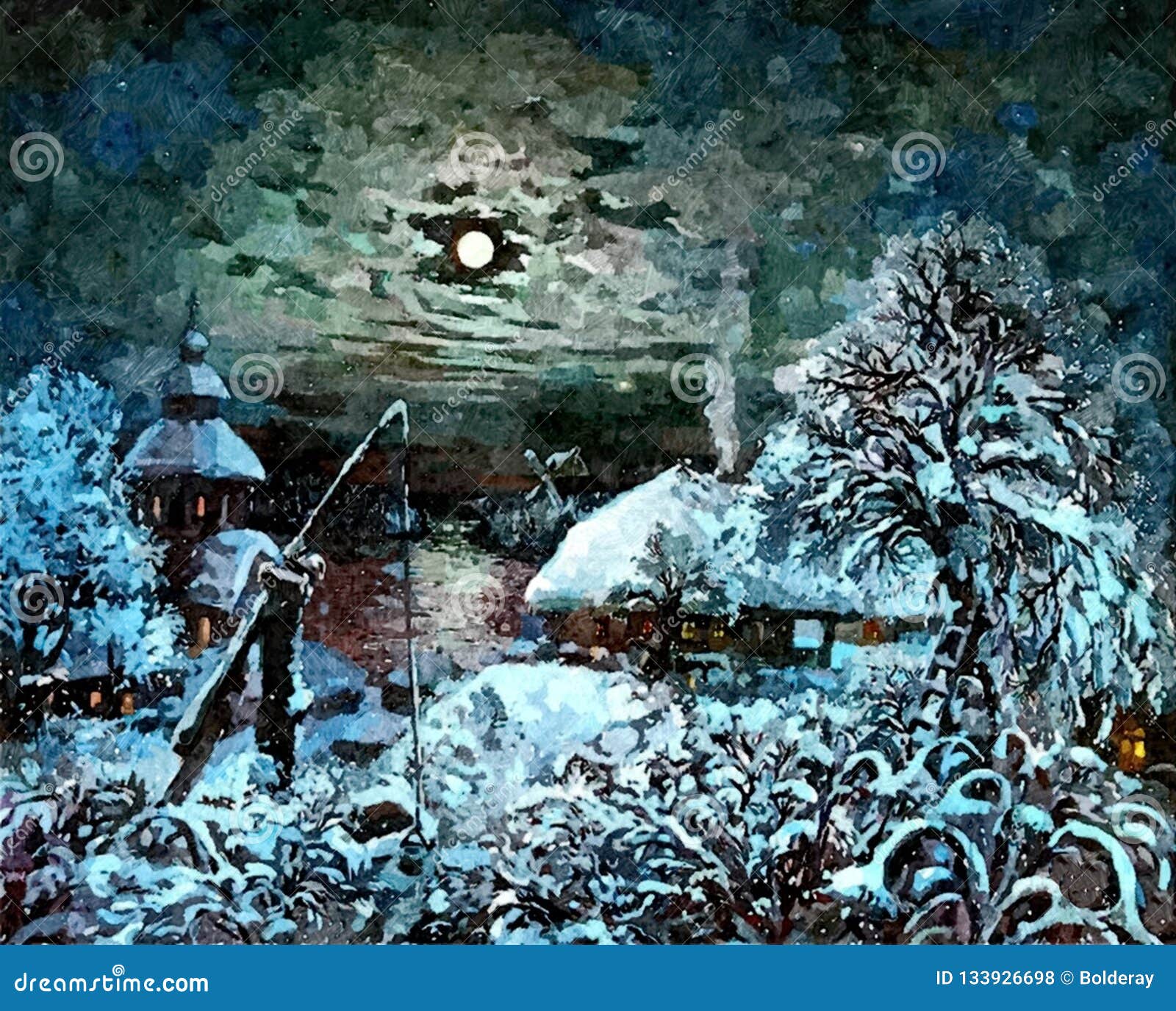 Foto Di Inverno Natale.Paesaggio Di Inverno Tutti I Desideri Si Avverano Sulla Notte Di Natale Di Natale Vita Ancora Acquerello Bagnato Di Verniciatura Illustrazione Di Stock Illustrazione Di Bello Lanterna 133926698