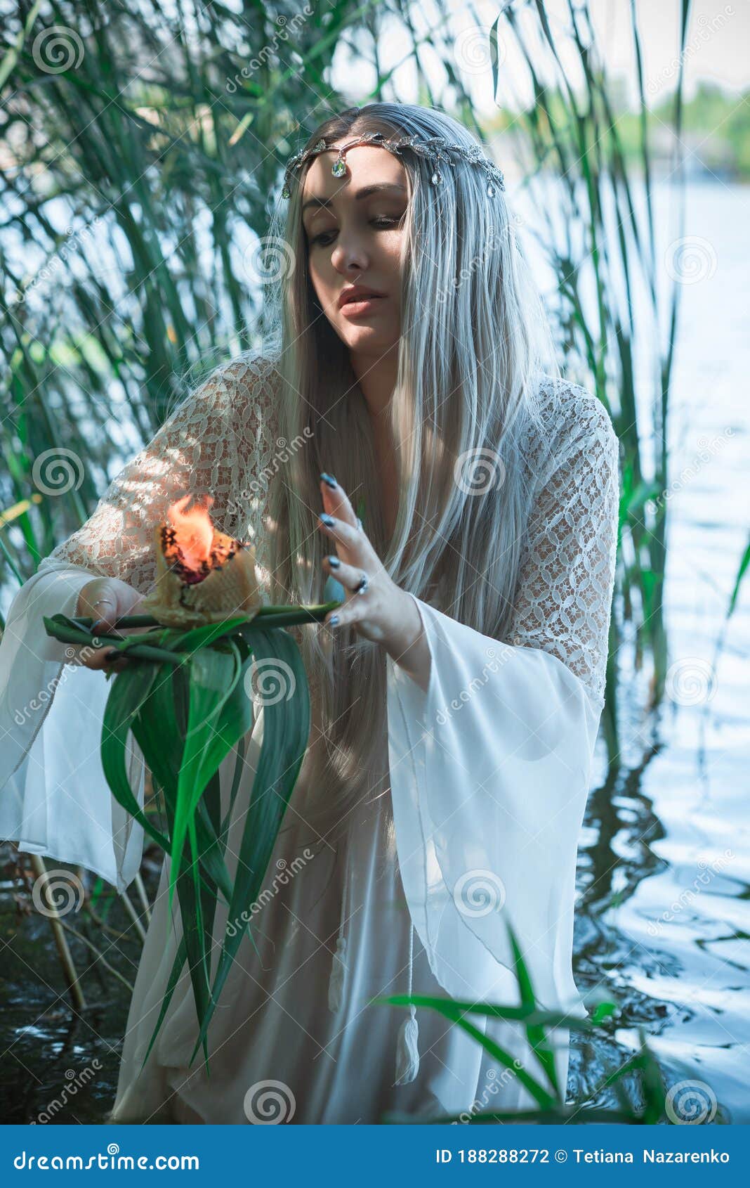 Pagan Scene in Lake, Magical Rituals Stock Photo - Image of oracle ...