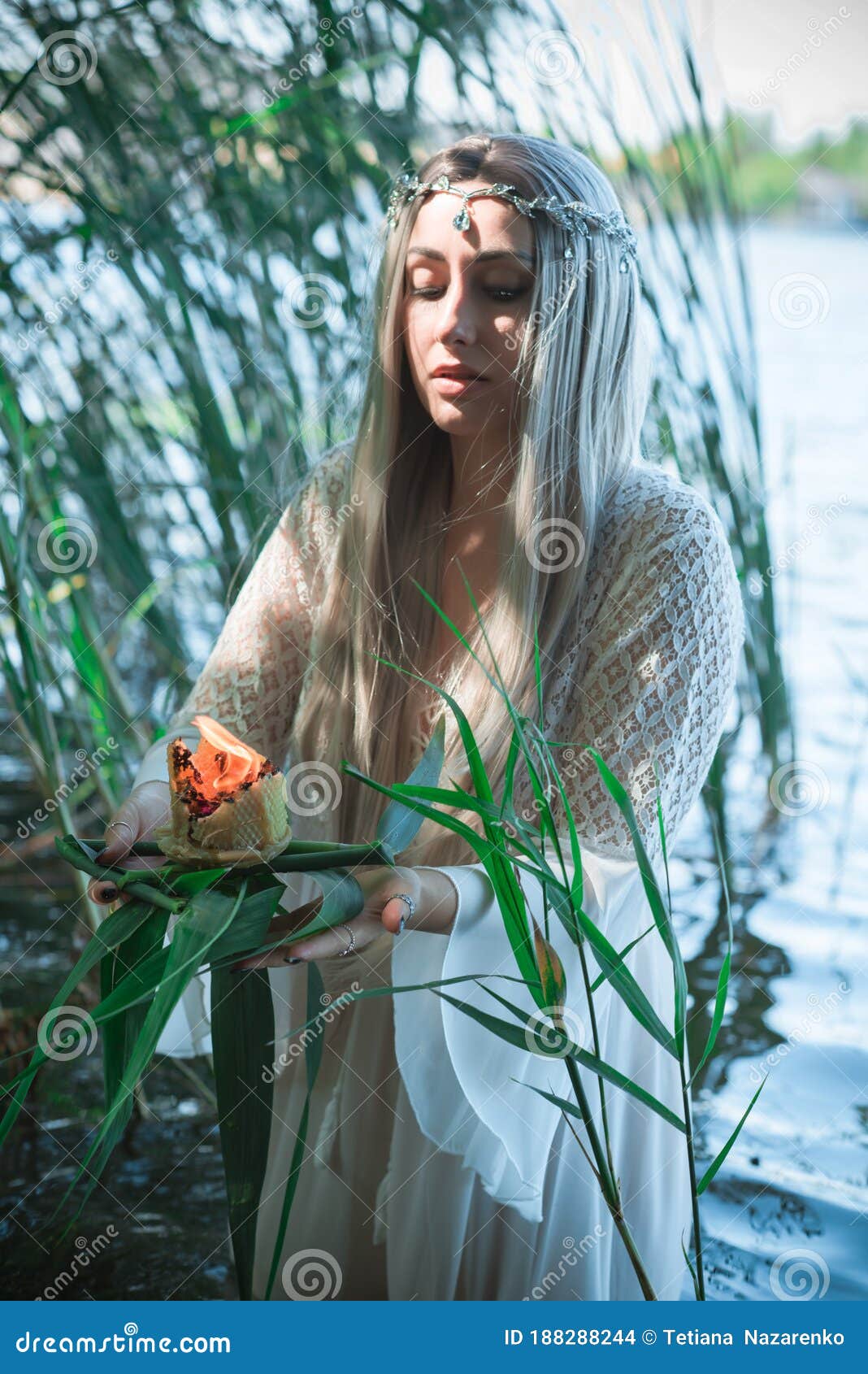 Pagan Scene in Lake, Magical Rituals Stock Photo - Image of oracle ...