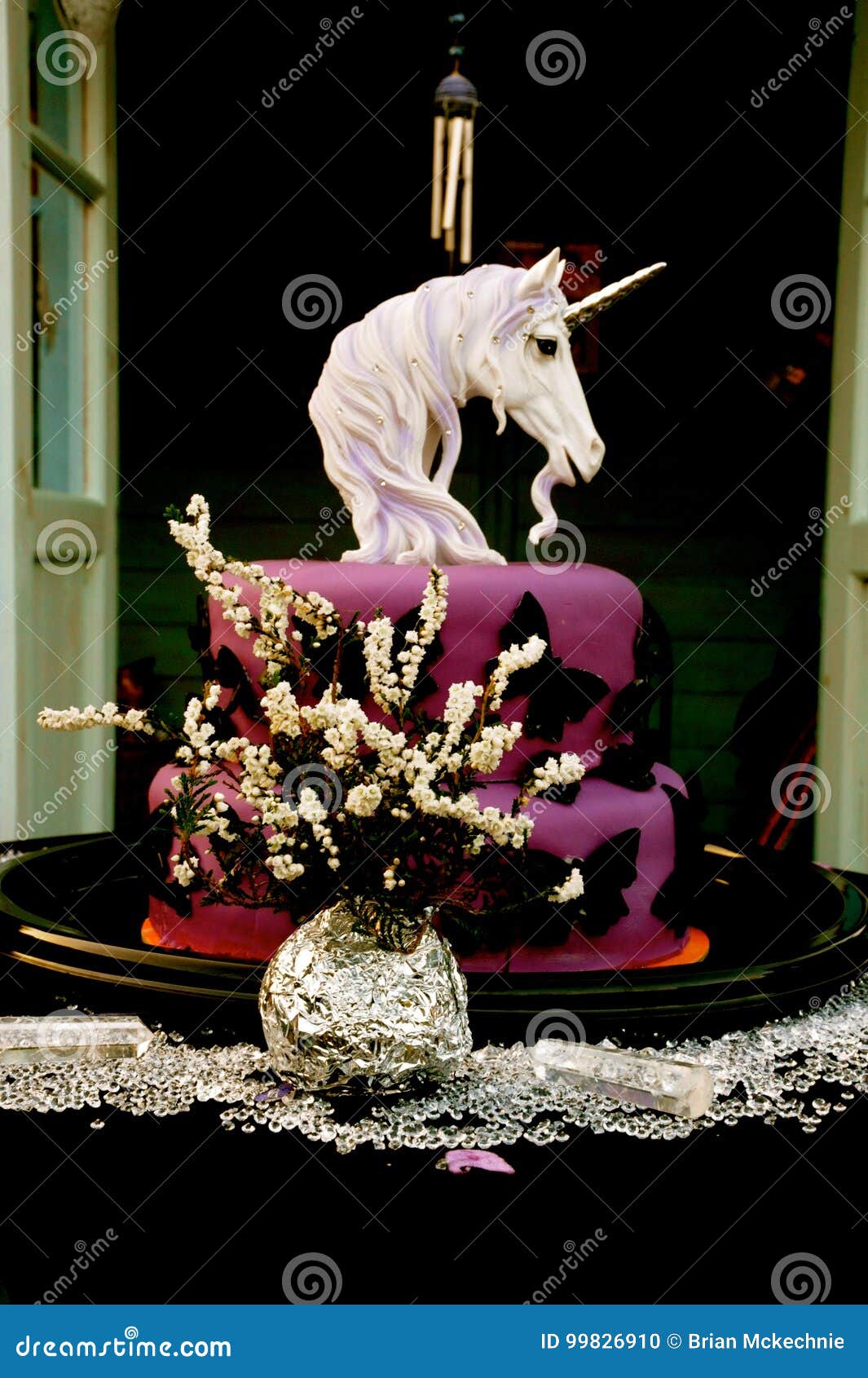 Logs wedding cake, plus unicorn. - Decorated Cake by - CakesDecor