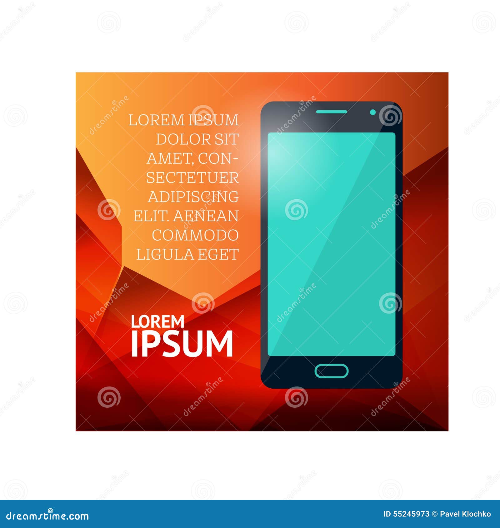 Page Or Banner Design With Mobile Phone Stock Vector - Illustration of