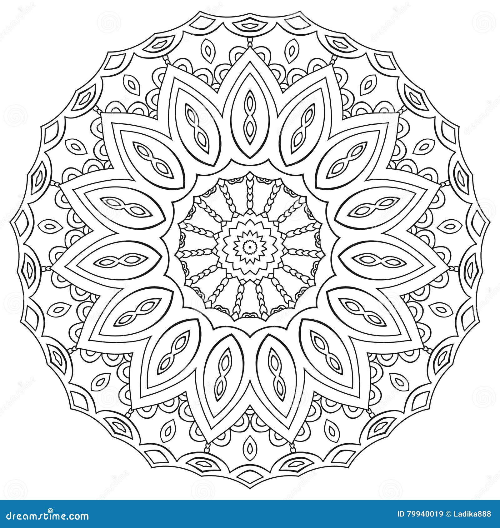 Page Coloring Mandala Circular Geometric Stock Illustration Illustration Of Abstract Background 79940019