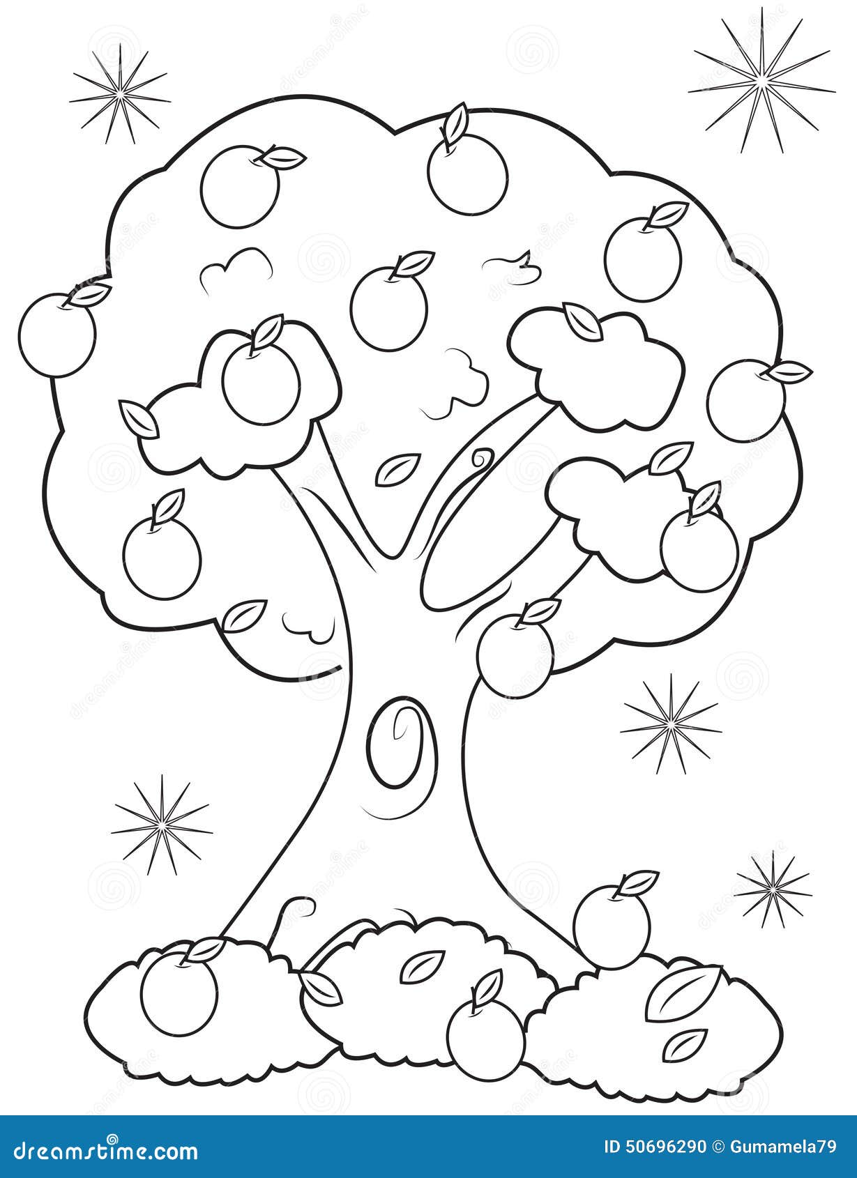 Page De Coloration D arbre Fruitier Illustration Stock