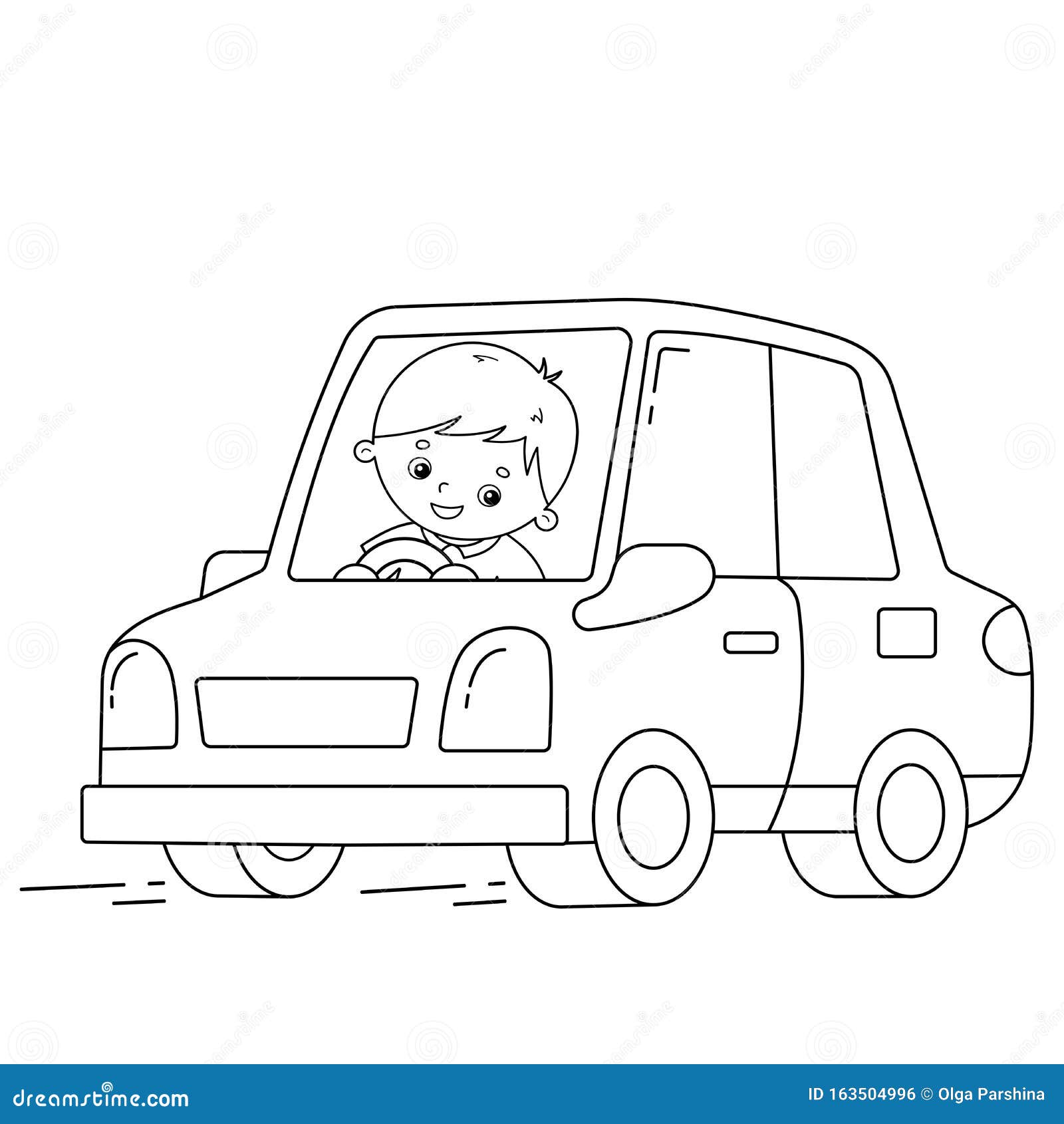 Dessin De Enfant Coloriage Animé Garçon PNG , Dessin De Voiture