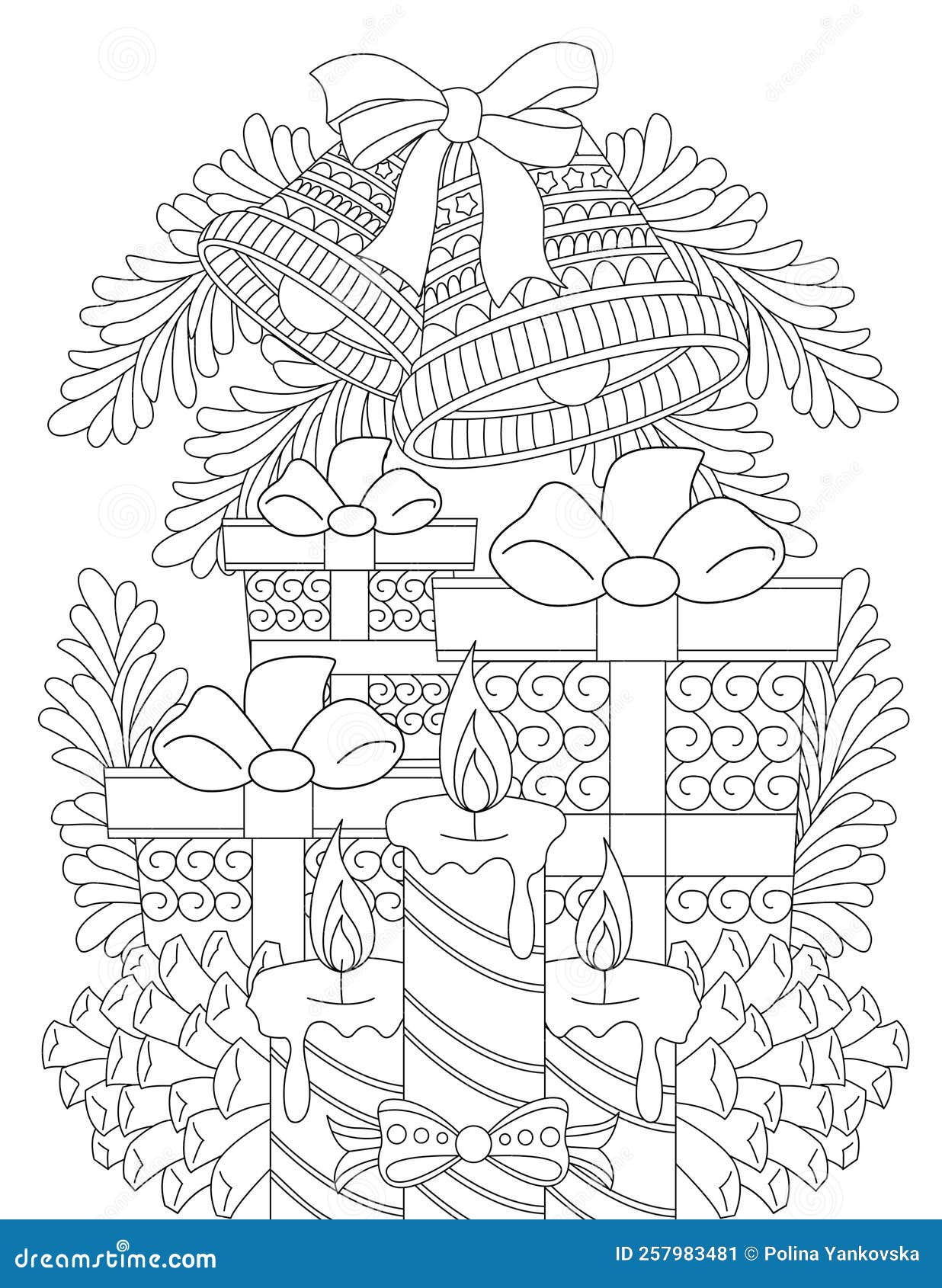 Page De Coloriage De Noël Magique Pour Adulte Illustration Stock