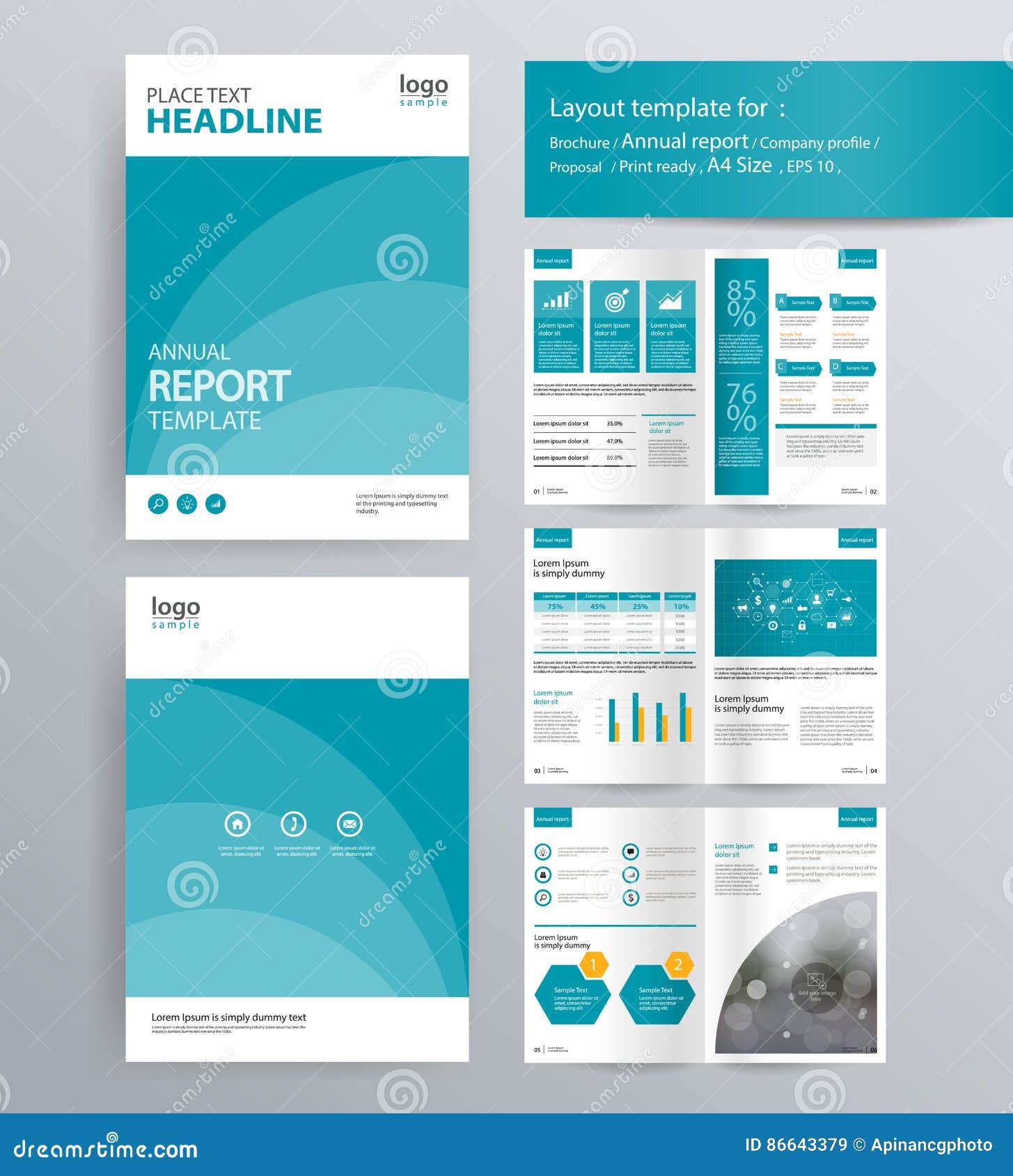 page layout for company profile, annual report, and brochure template.