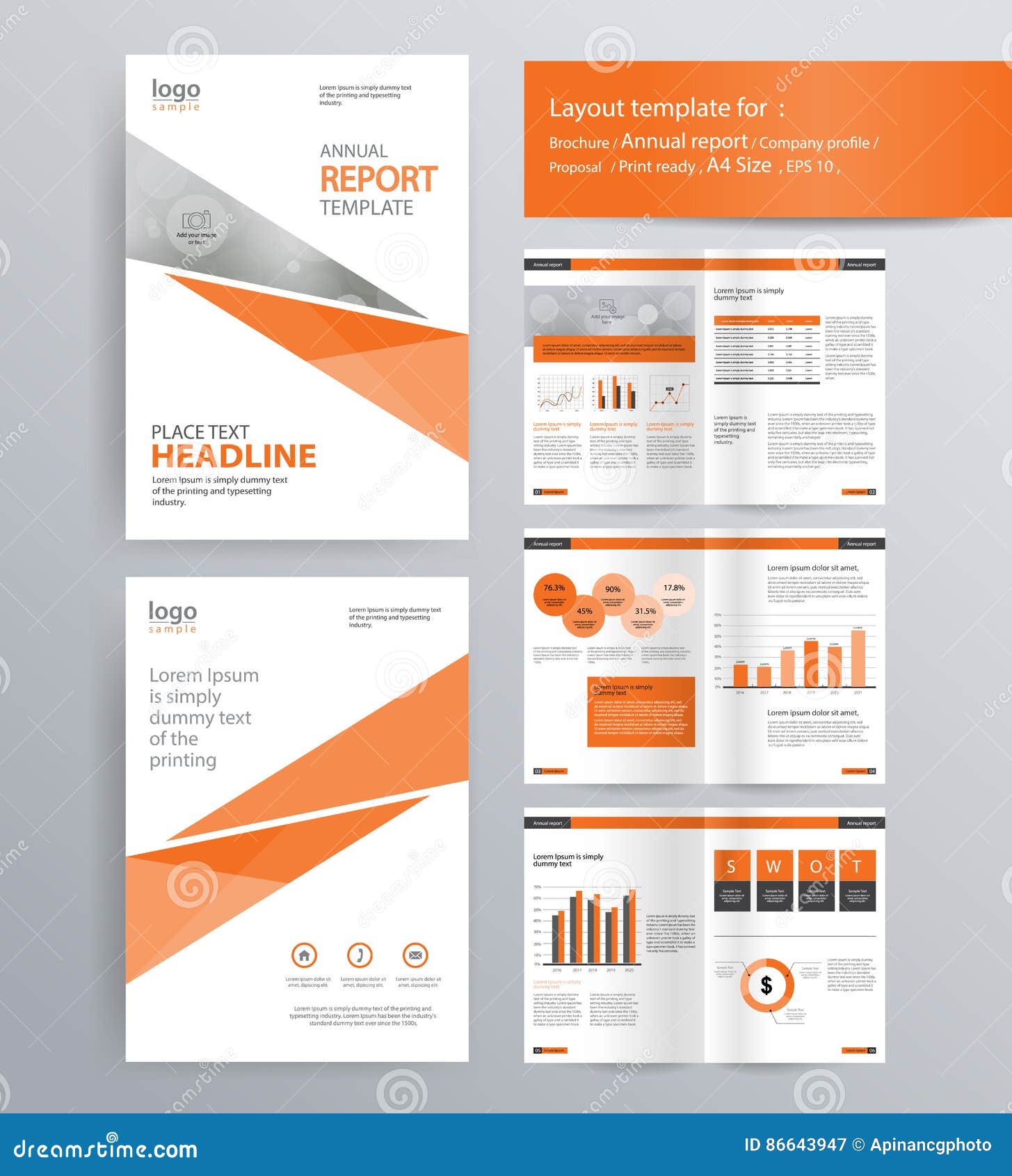 page layout for company profile, annual report, and brochure template.