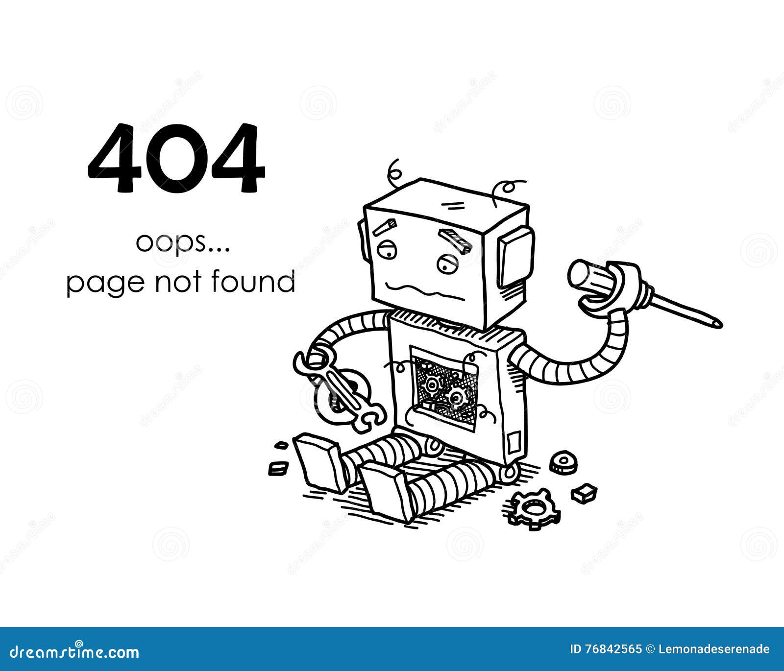 Page Not Found Error 404 stock vector. Illustration of connection ...
