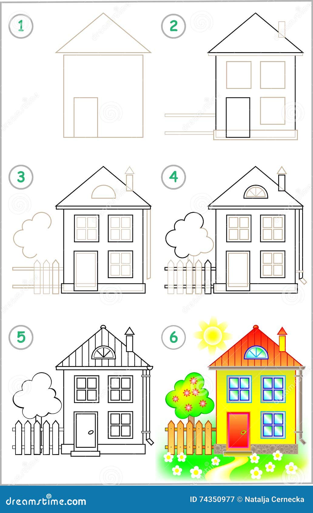 how to draw a house easy step by step for beginners