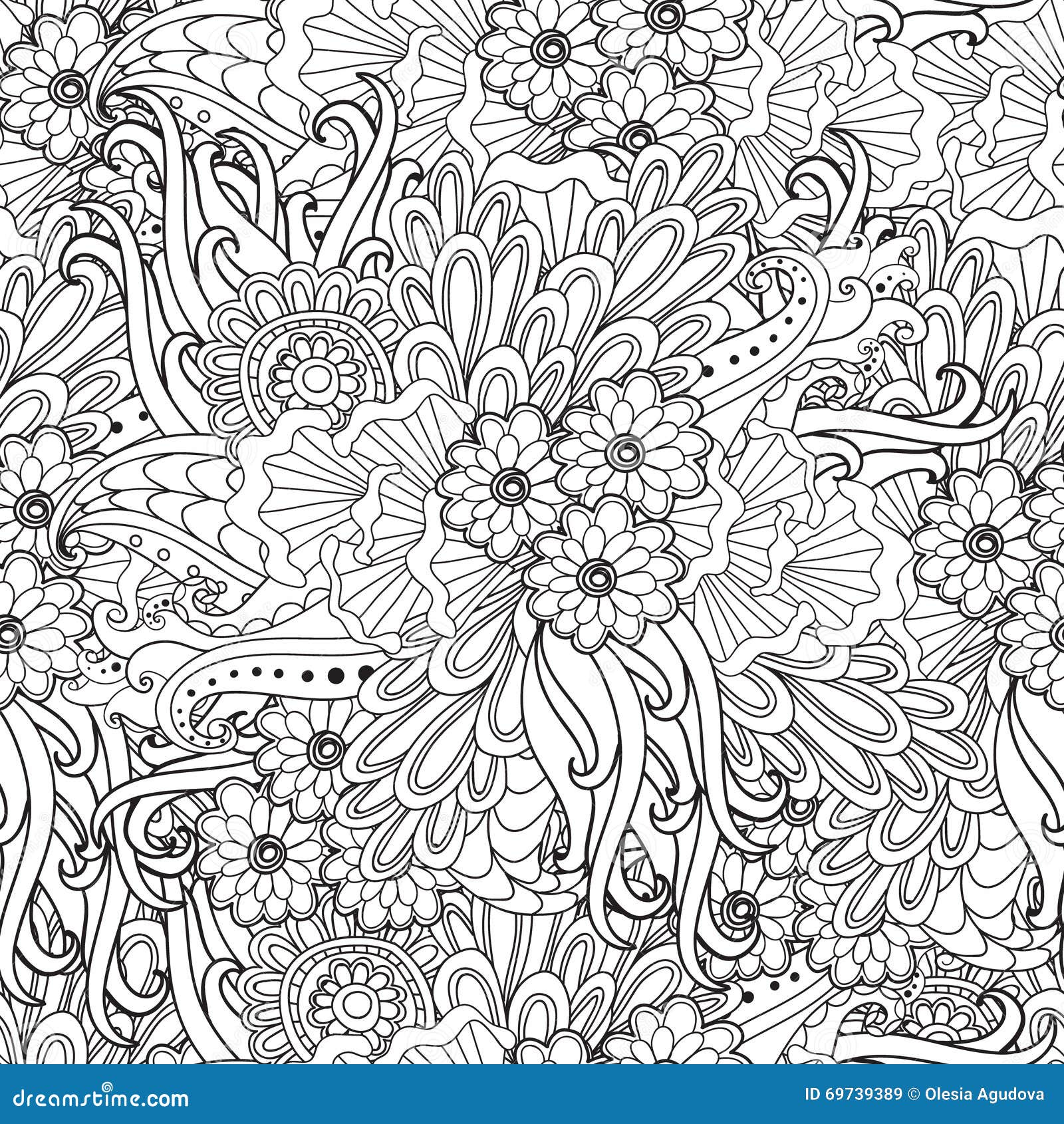 Pages For Adult Coloring Book. Hand Drawn Artistic Ethnic Ornamental