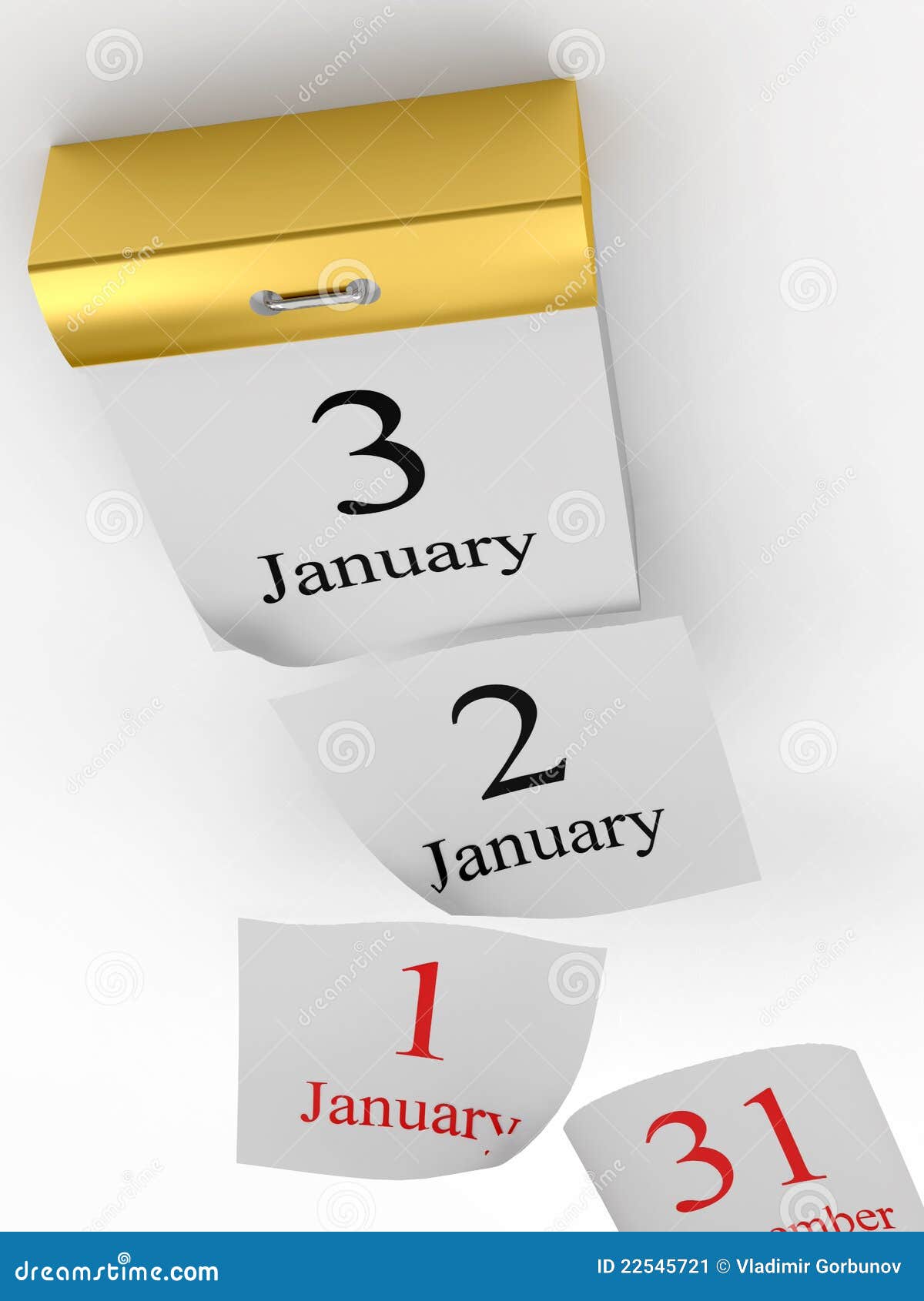 Pages Falling from Tearoff Calendar Stock Illustration Illustration