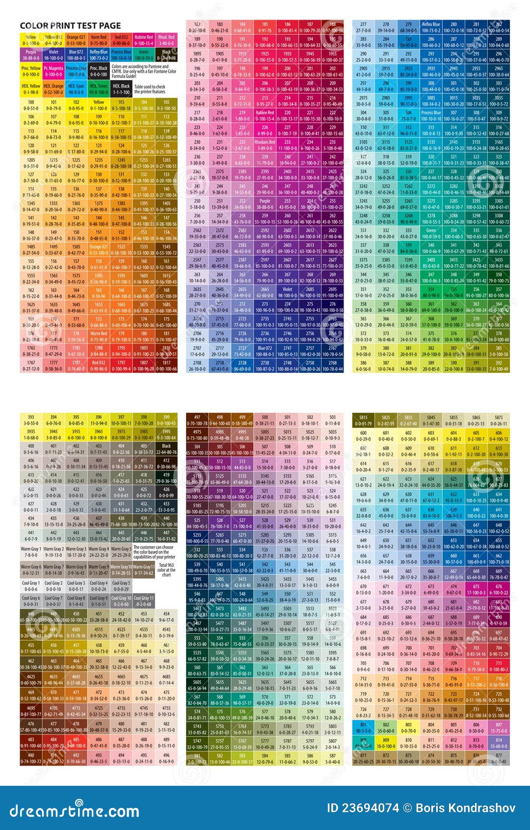 color test sheet color test sheet