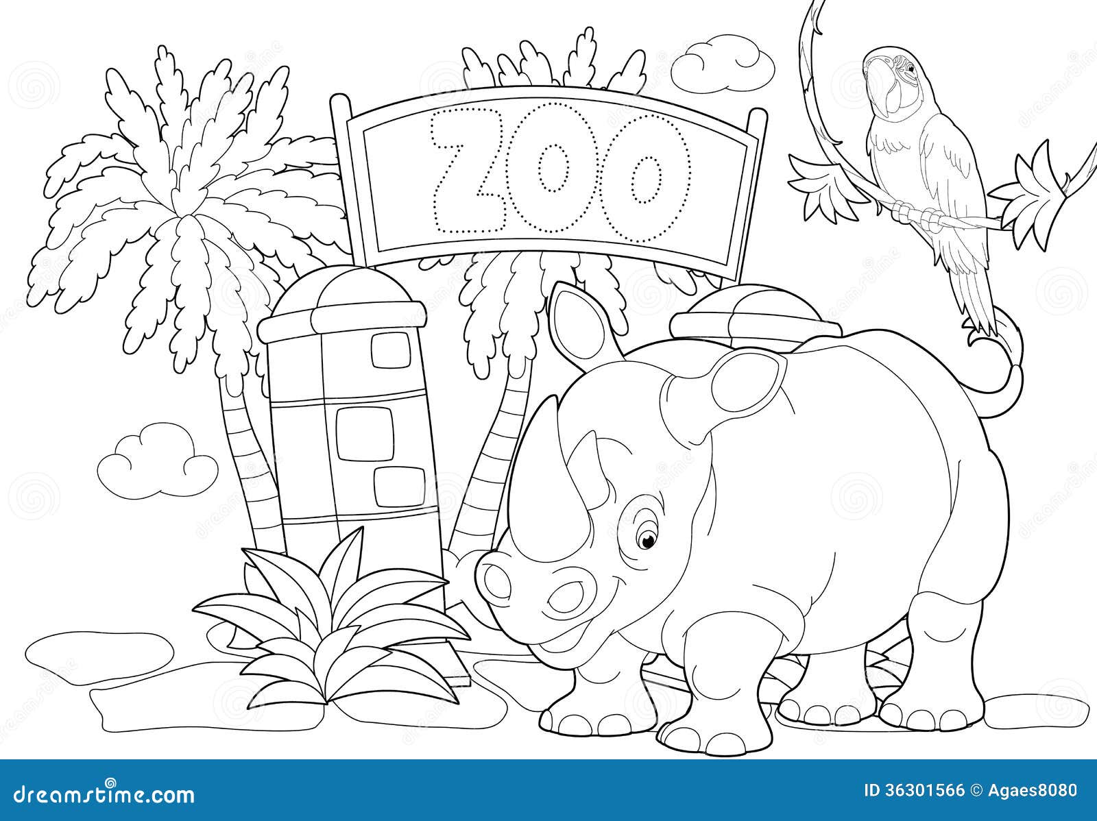 Pagina Di Coloritura Lo Zoo Illustrazione Per I Bambini Illustrazione Di Stock Illustrazione Di Coloring Ascensione