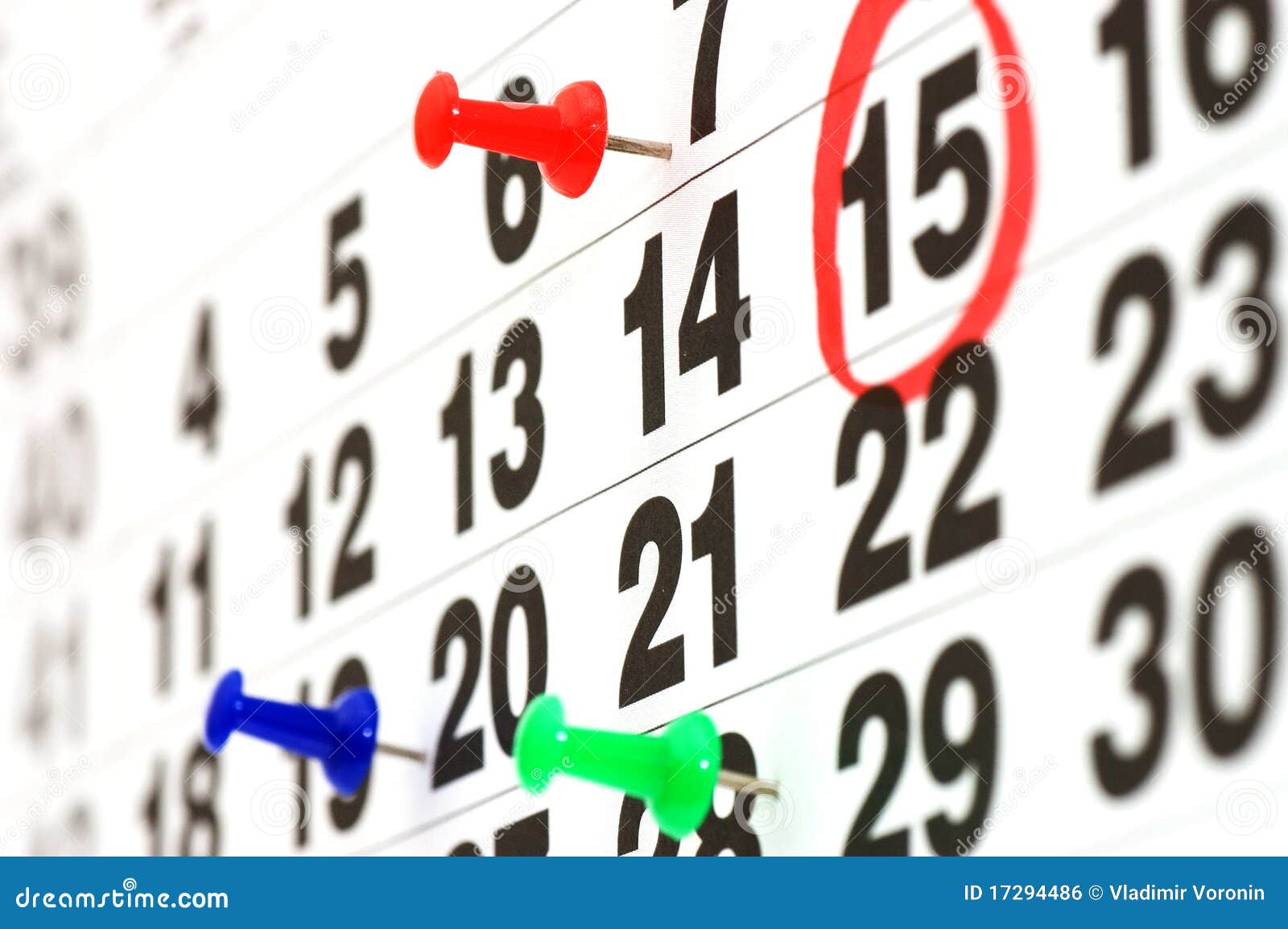 Paginación Del Calendario Que Muestra La Fecha De Hoy Foto de archivo