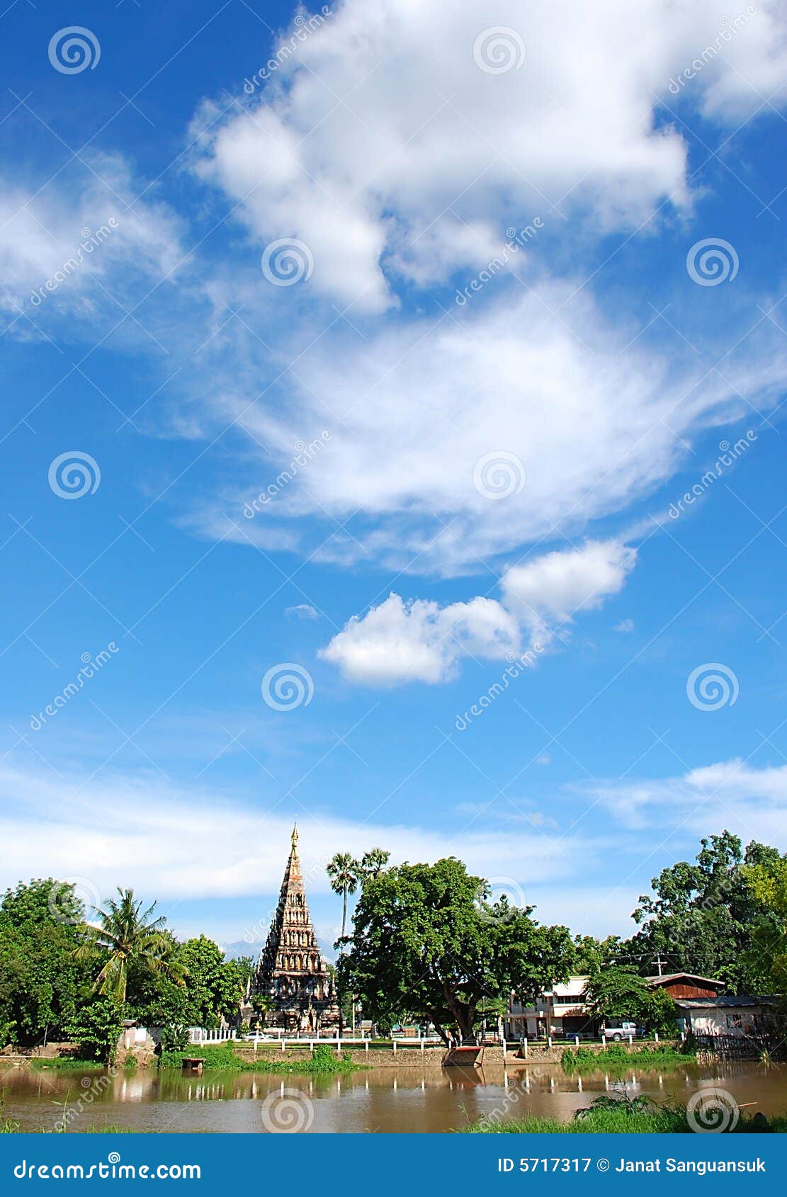Pagoda and blue sky stock image. Image of thailand, white 5717317
