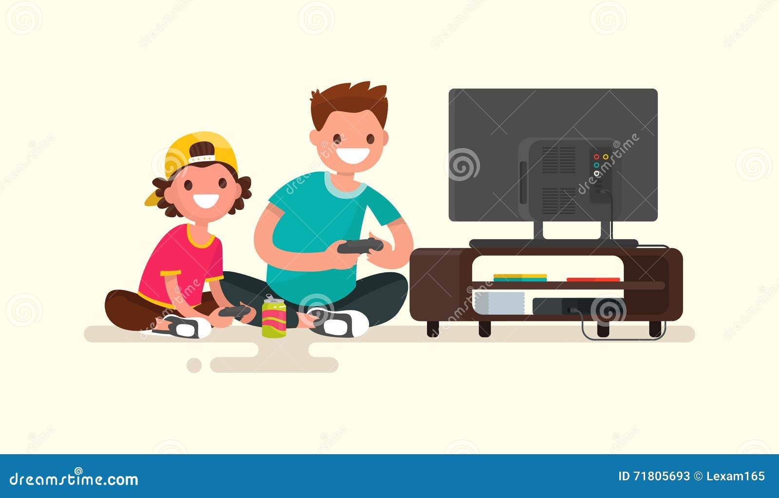 Os Jogos De Vídeo Jogam Desenhos Animados Do Console Ilustração do