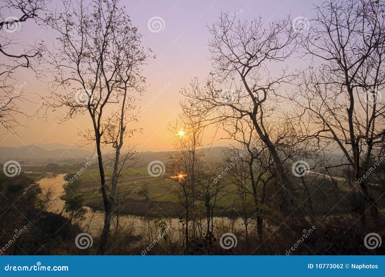 Pai river view Thailand stock photo. Image of silhouette - 10773062