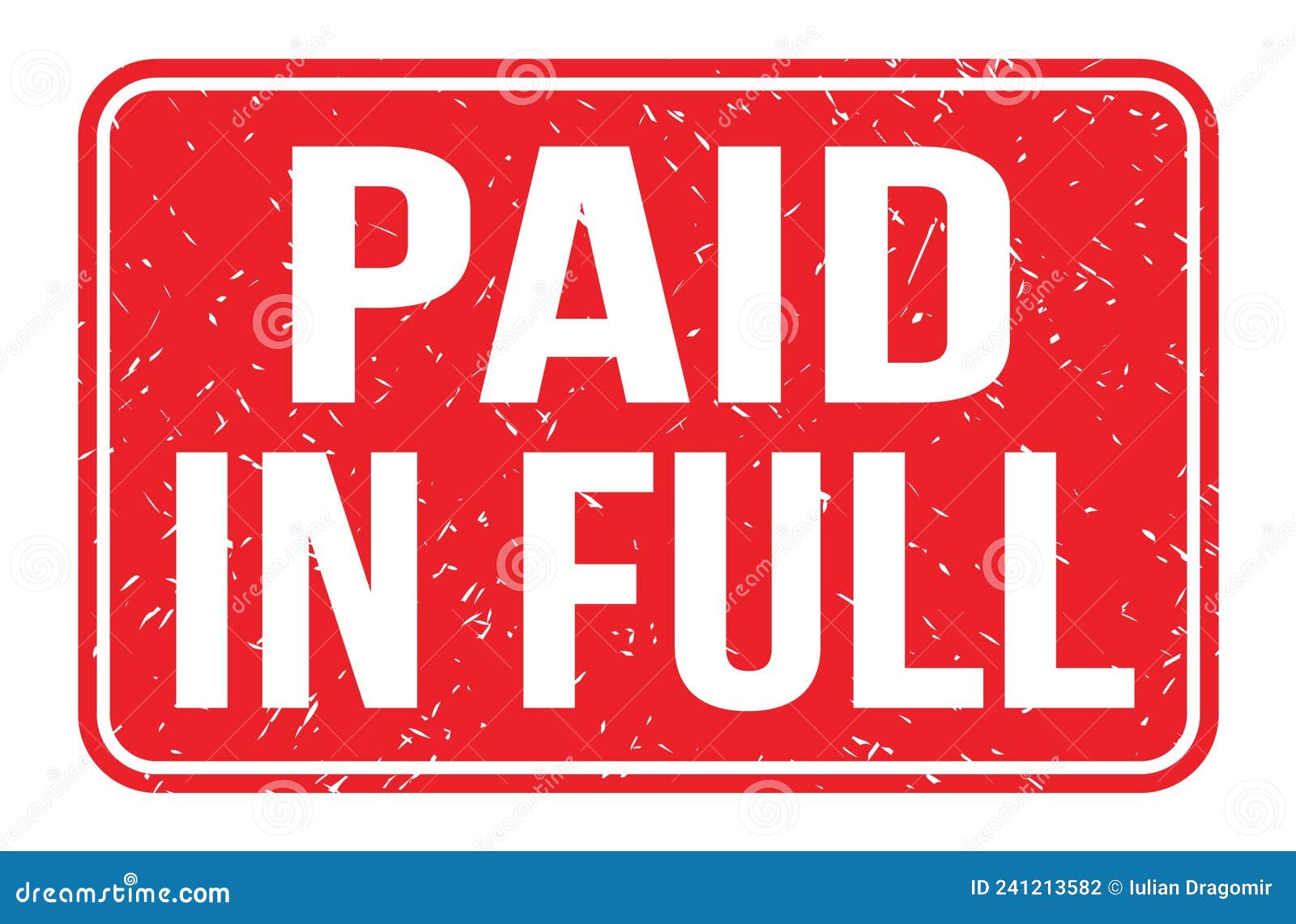 PAID in FULL, Words on Red Rectangle Stamp Sign Stock Illustration ...