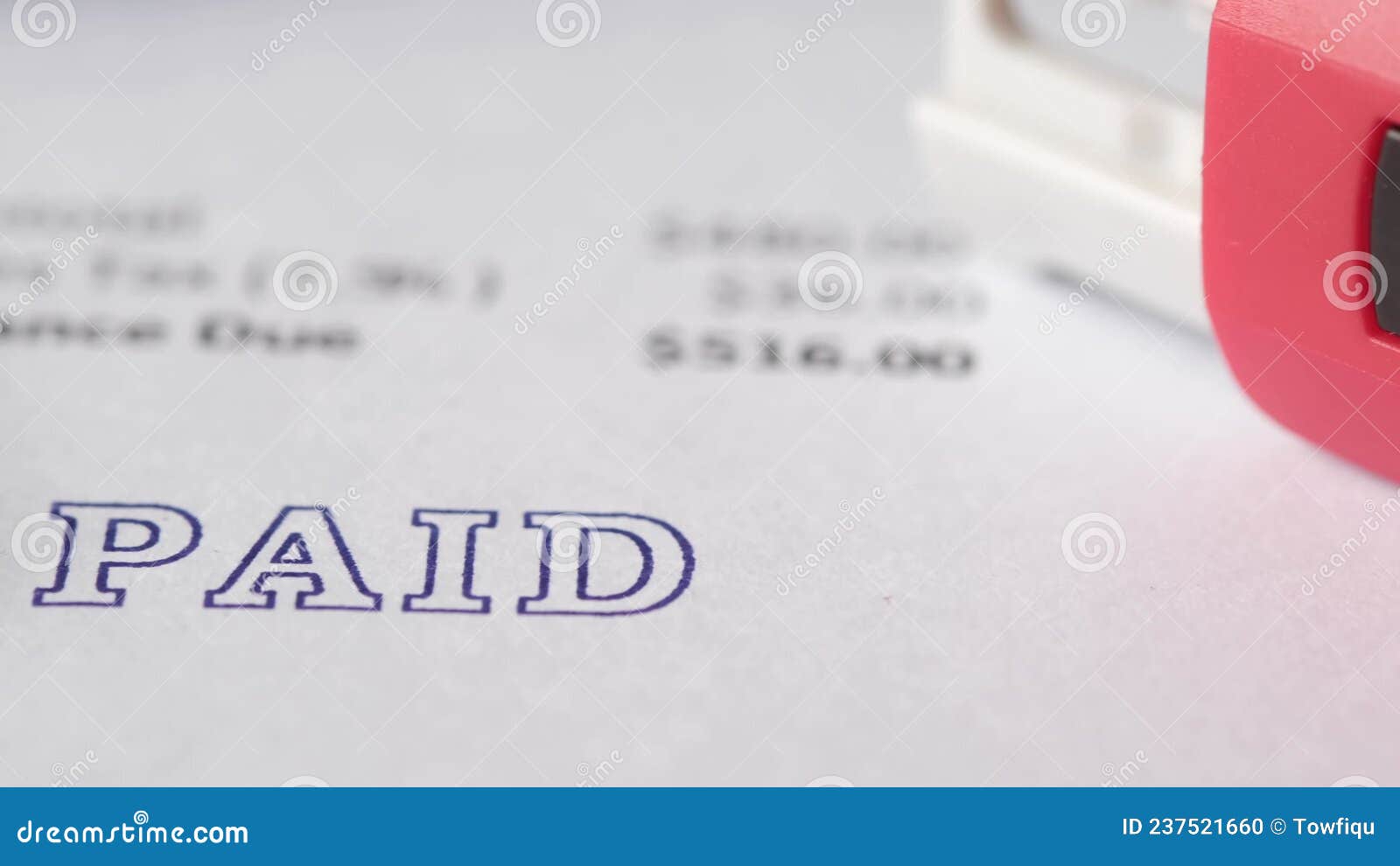 Paid Invoice and Rubber Stamp on Paper , Stock Footage - Video of