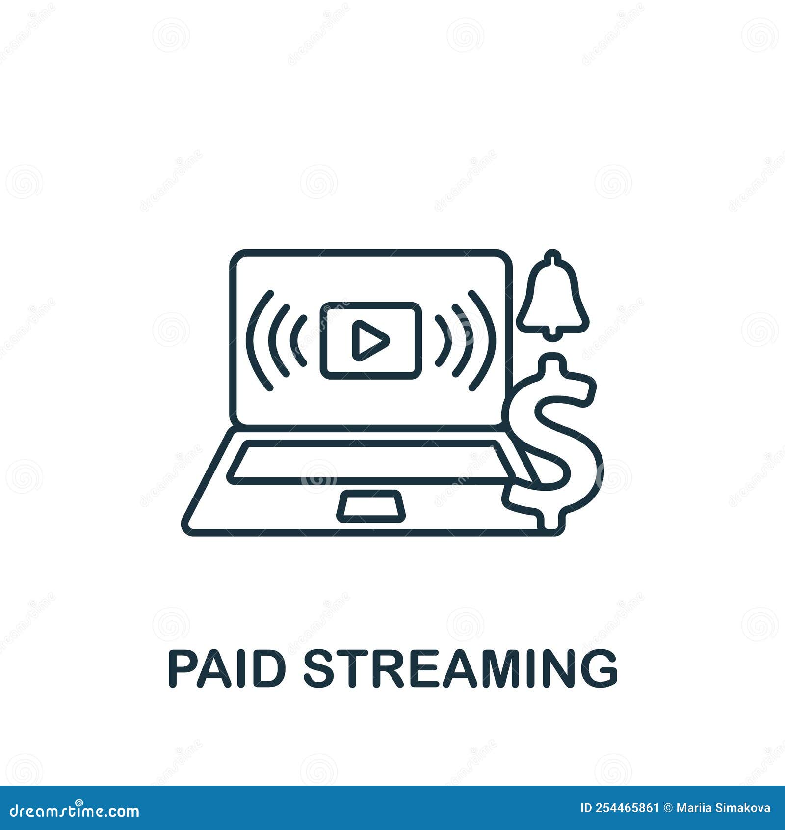 Paid Streaming Icon. Line Simple Streaming Icon for Templates, Web