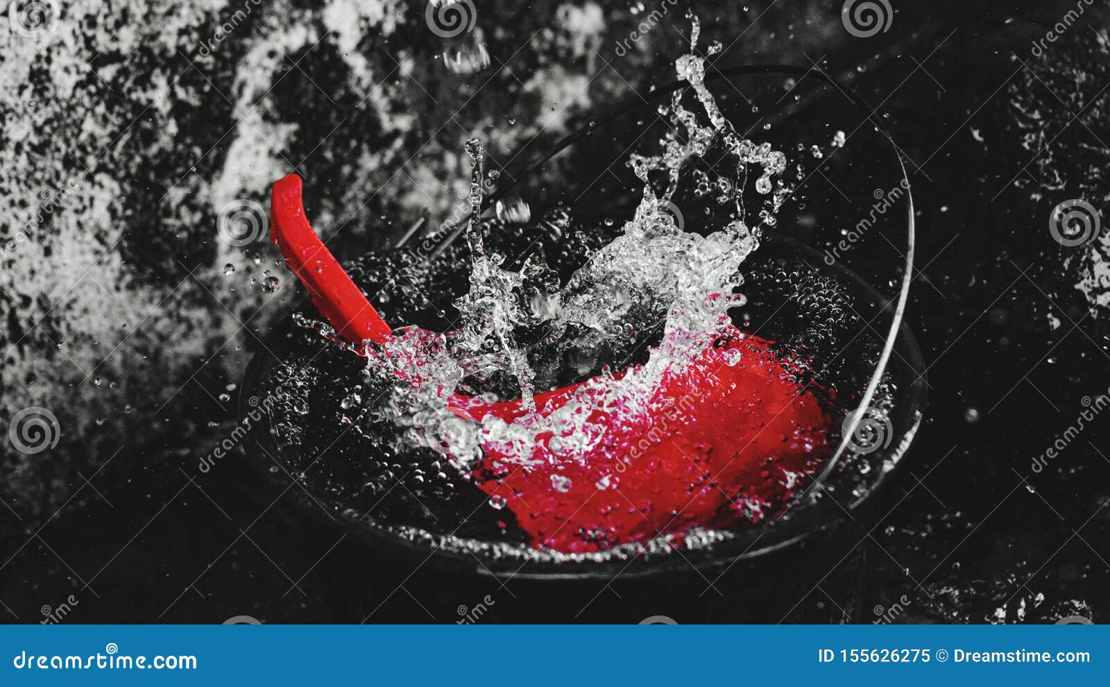 Pail and Dipper in the Rain Stock Image Image of dipper, pail 155626275