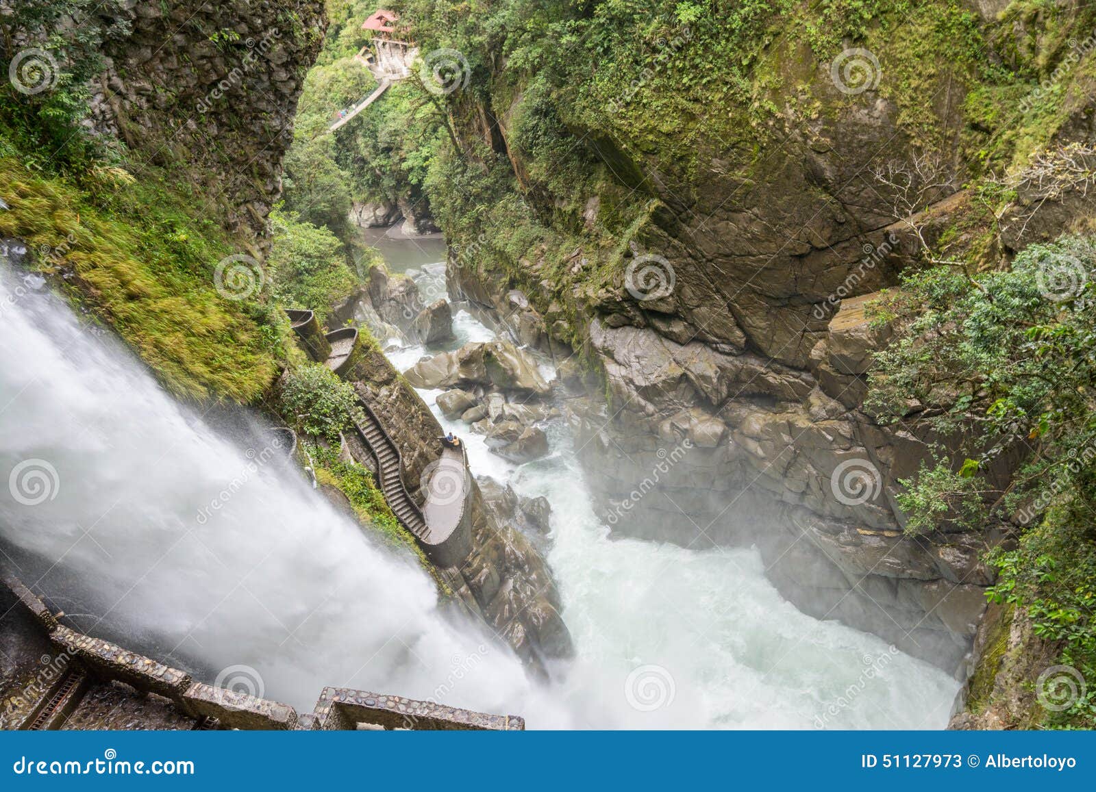 pailon del diablo waterfall, ecuador