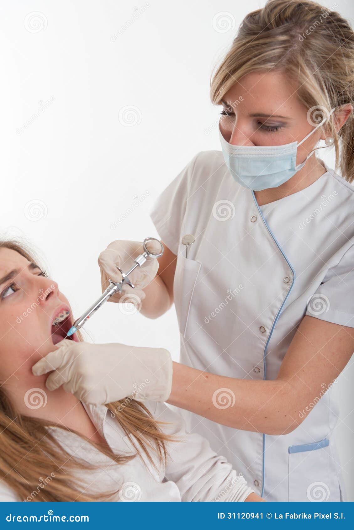 Pain at the dentist stock image. Image of medical, caries 31120941